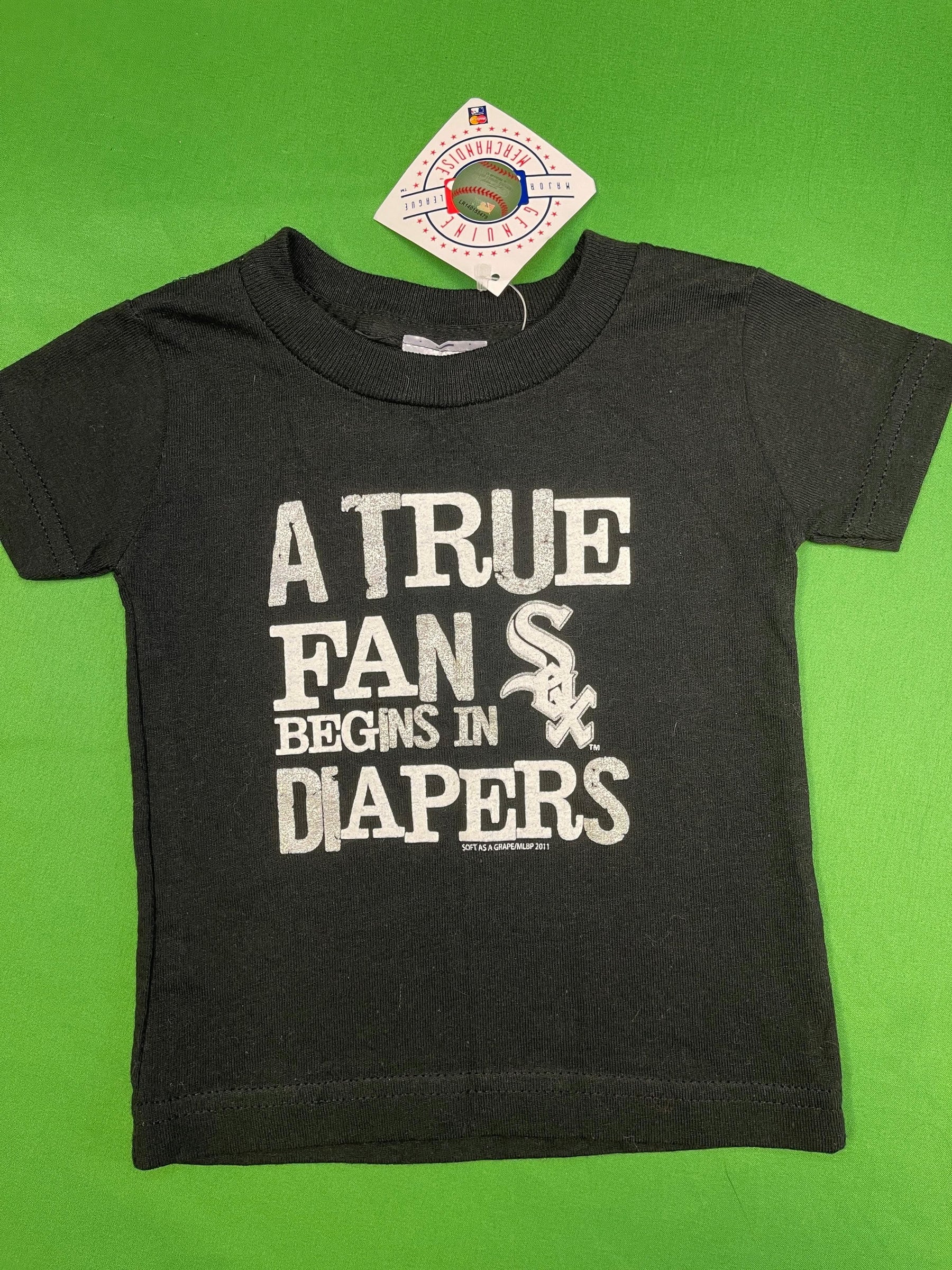 MLB Chicago White Sox 100% Cotton Black T-Shirt Infant Baby 6 months NWT