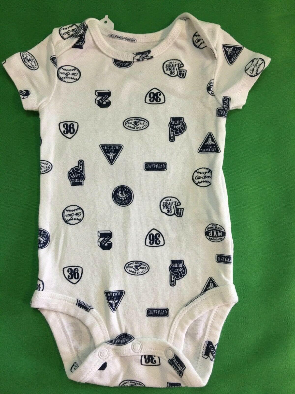 American Football Baseball Sport Pattern Bodysuit/Vest 3 Months