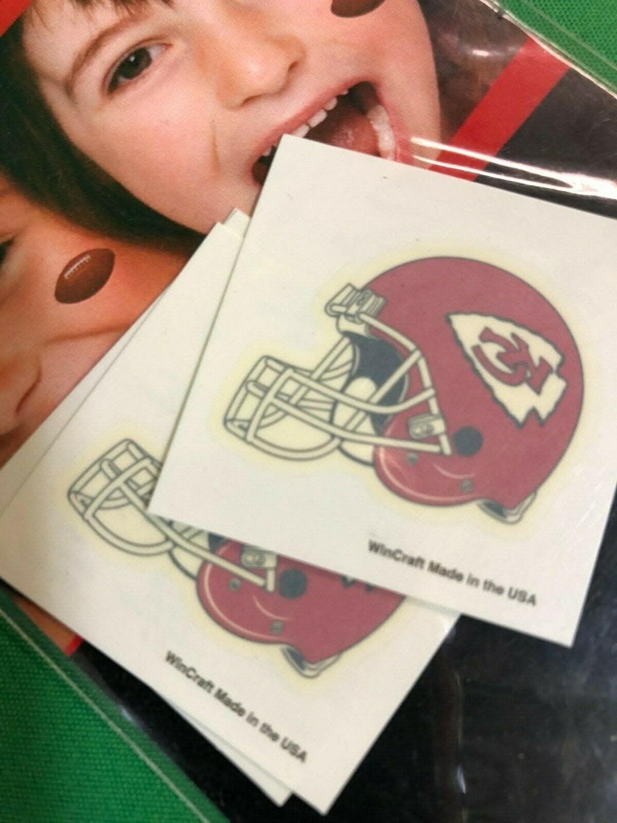 NFL Kansas City Chiefs Helmet 4-Pack Temporary Tattoos NWT