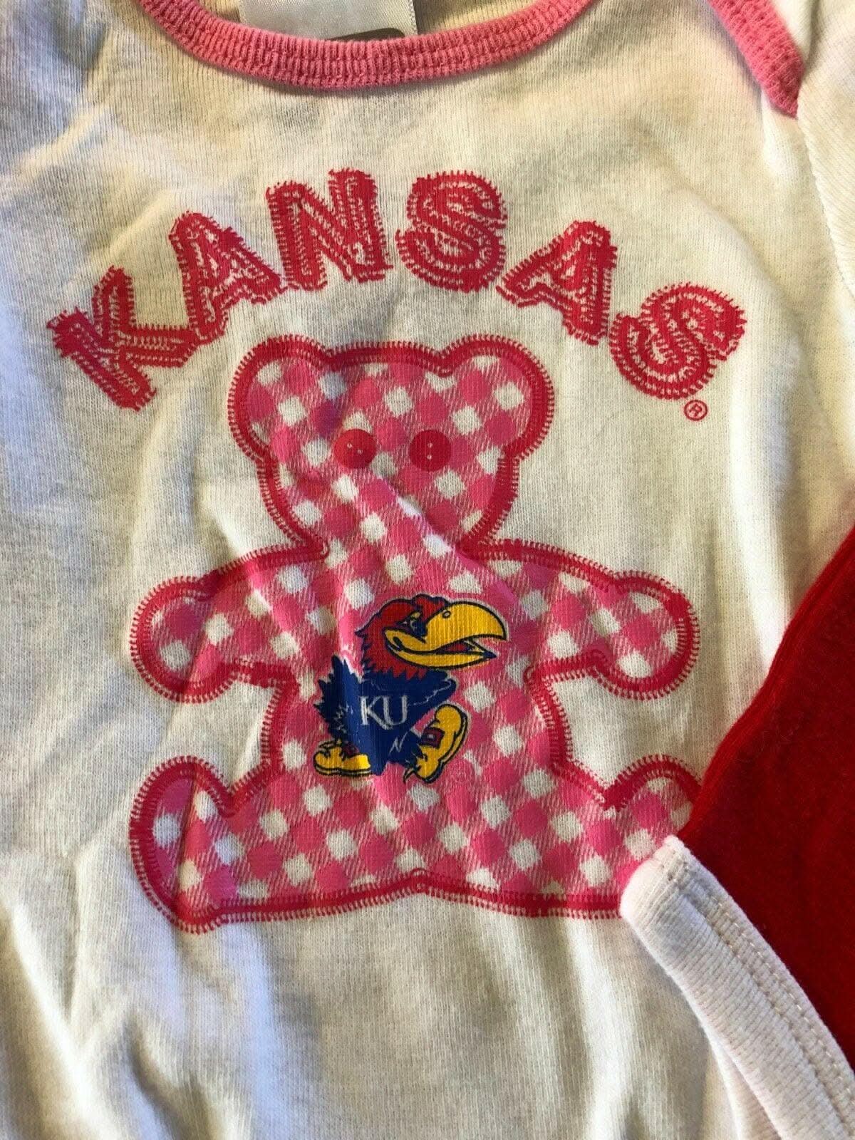 NCAA Kansas Jayhawks Set of 3 Bodysuits/Vests 0-3 Months