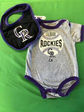 MLB Colorado Rockies Majestic Bodysuit/Vest and Bib 6-9 Months