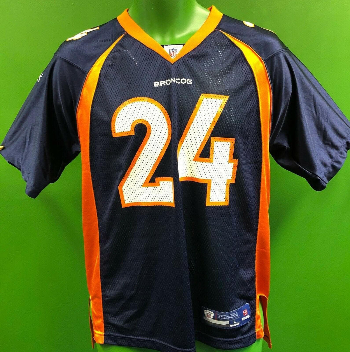 NFL Denver Broncos Champ Bailey #24 Reebok Jersey Youth Large 14-16