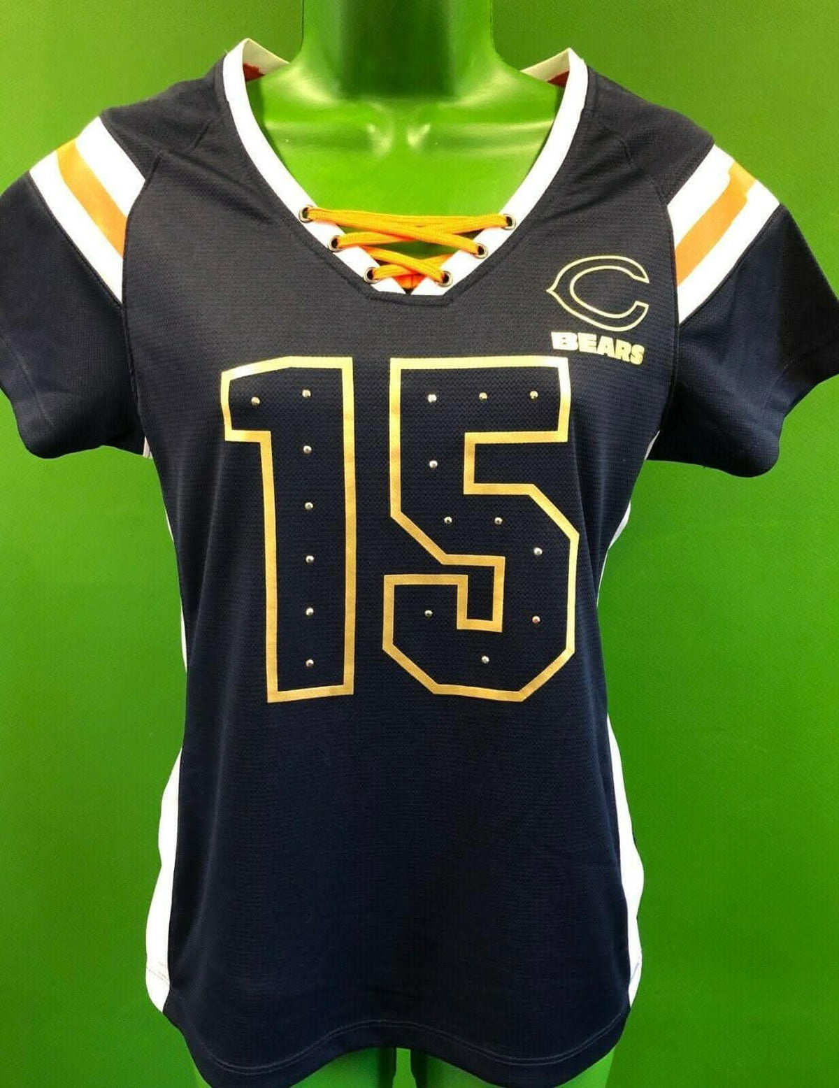 NFL Chicago Bears Brandon Marshall #15 Women's Glittery Top Small