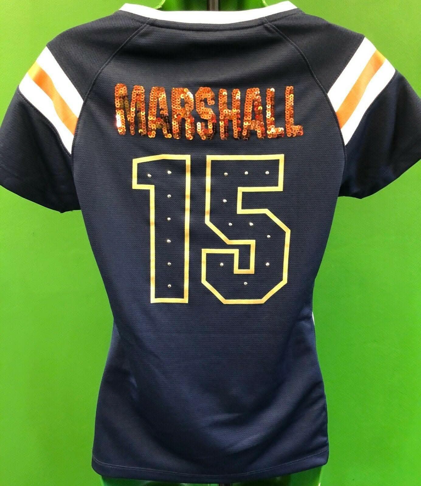 NFL Chicago Bears Brandon Marshall #15 Women's Glittery Top Small