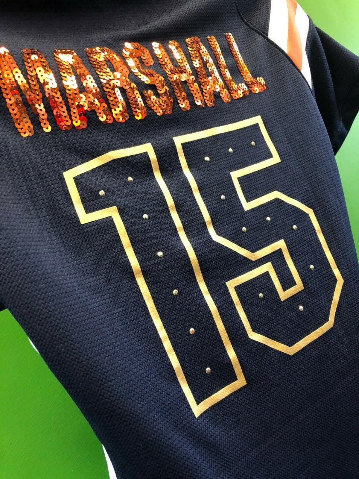 NFL Chicago Bears Brandon Marshall #15 Women's Glittery Top Small