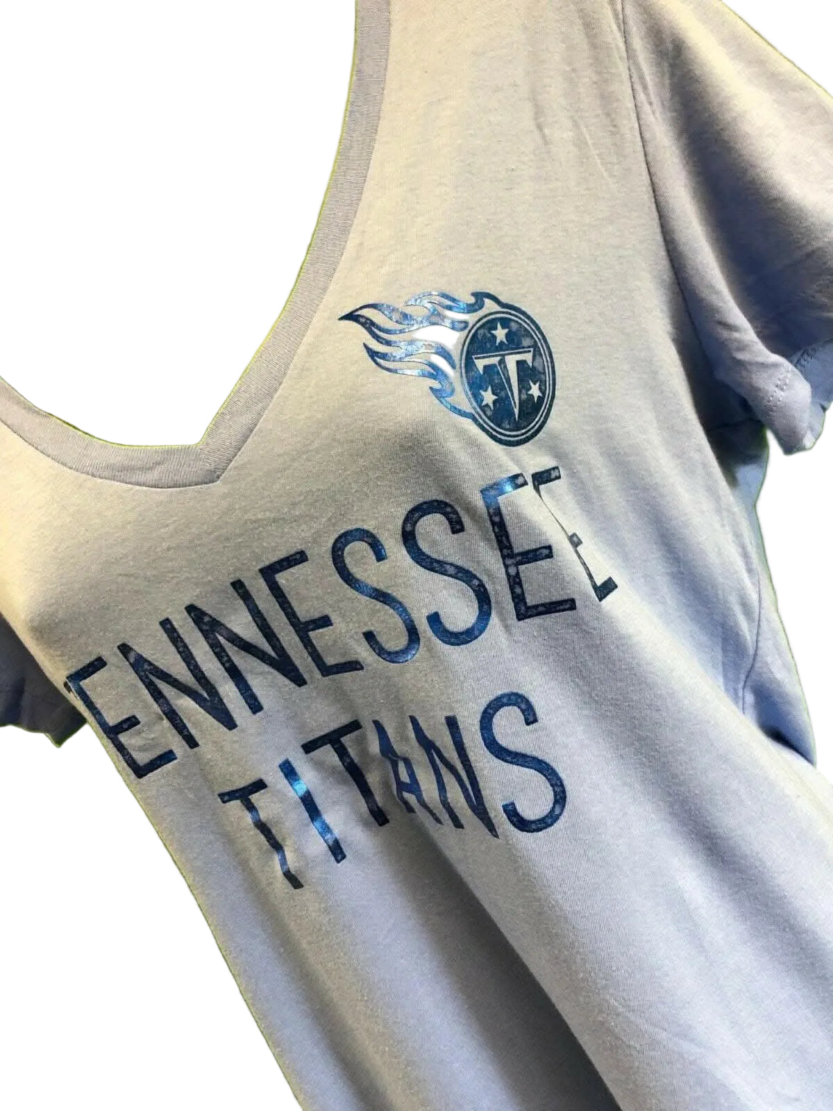 NFL Tennessee Titans Majestic Foil Print T-Shirt Women's Large NWT