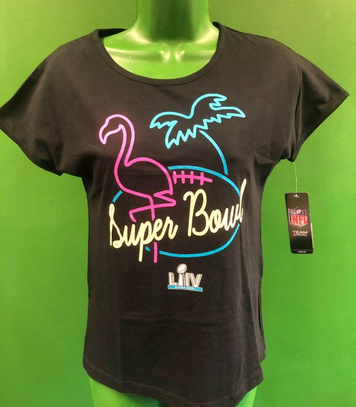 NFL Super Bowl LIV (54) Miami Black T-Shirt Girls' Medium 10-12 NWT