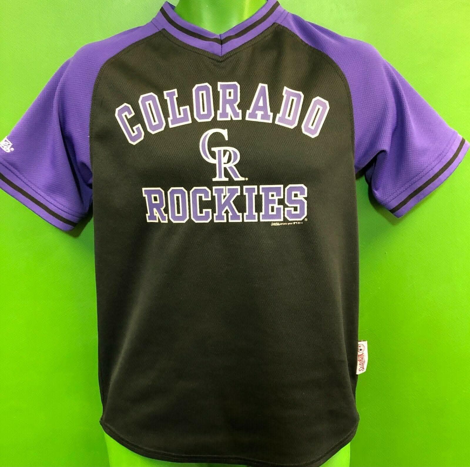MLB Colorado Rockies Jersey-Style Pullover Top-Jersey Youth Large