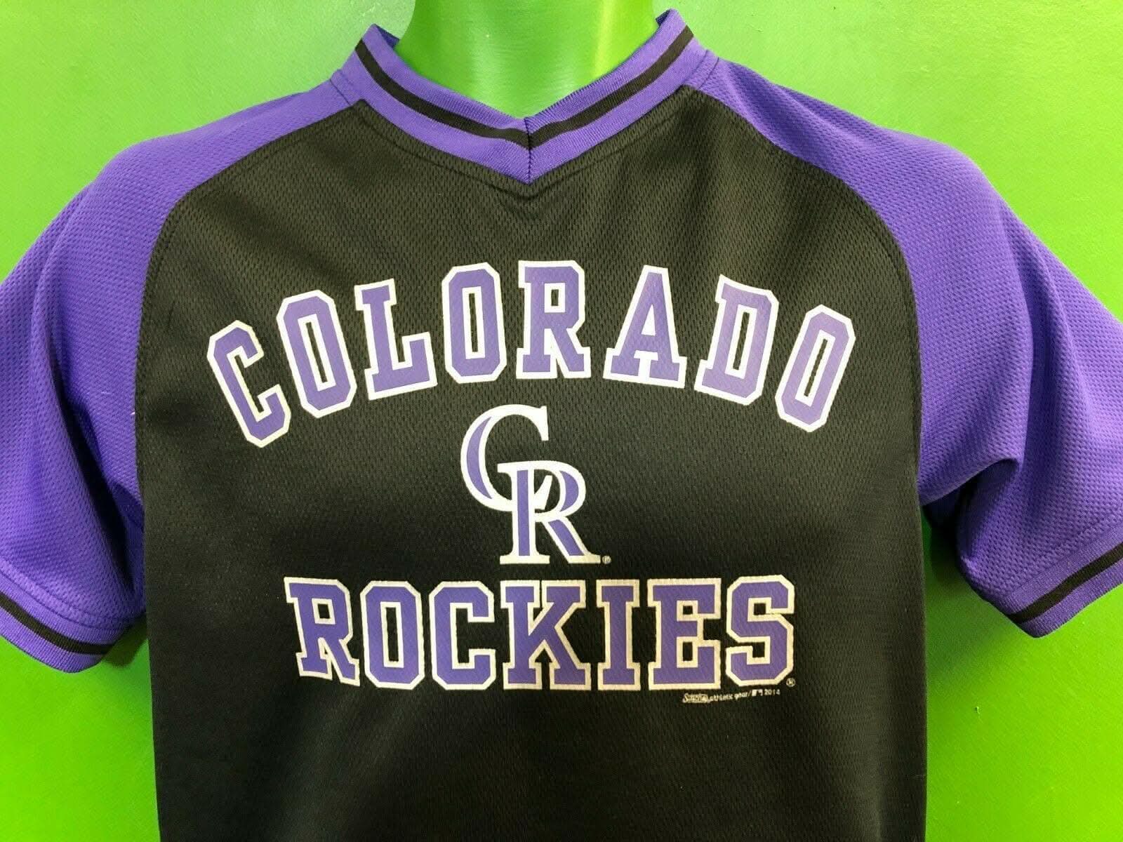 MLB Colorado Rockies Jersey-Style Pullover Top-Jersey Youth Large