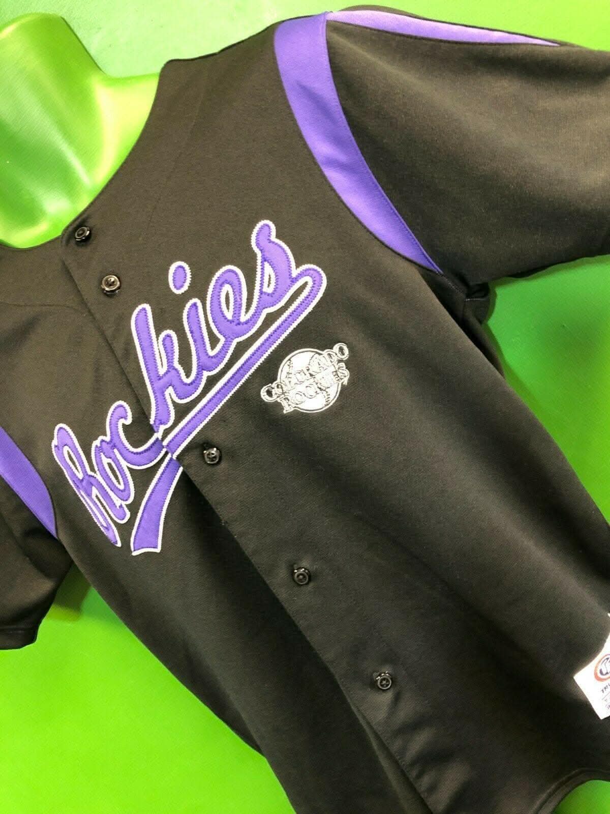 MLB Colorado Rockies True Fan Black Stitched Jersey Youth Medium 10-12