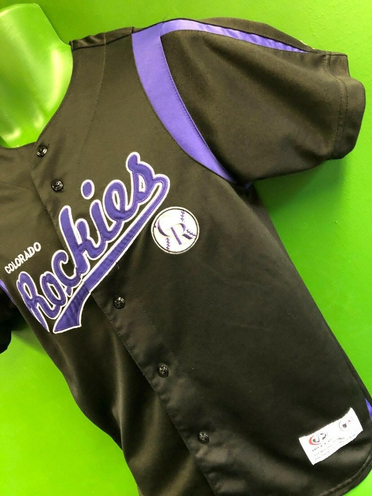 MLB Colorado Rockies True Fan Black Stitched Jersey Youth Medium 8