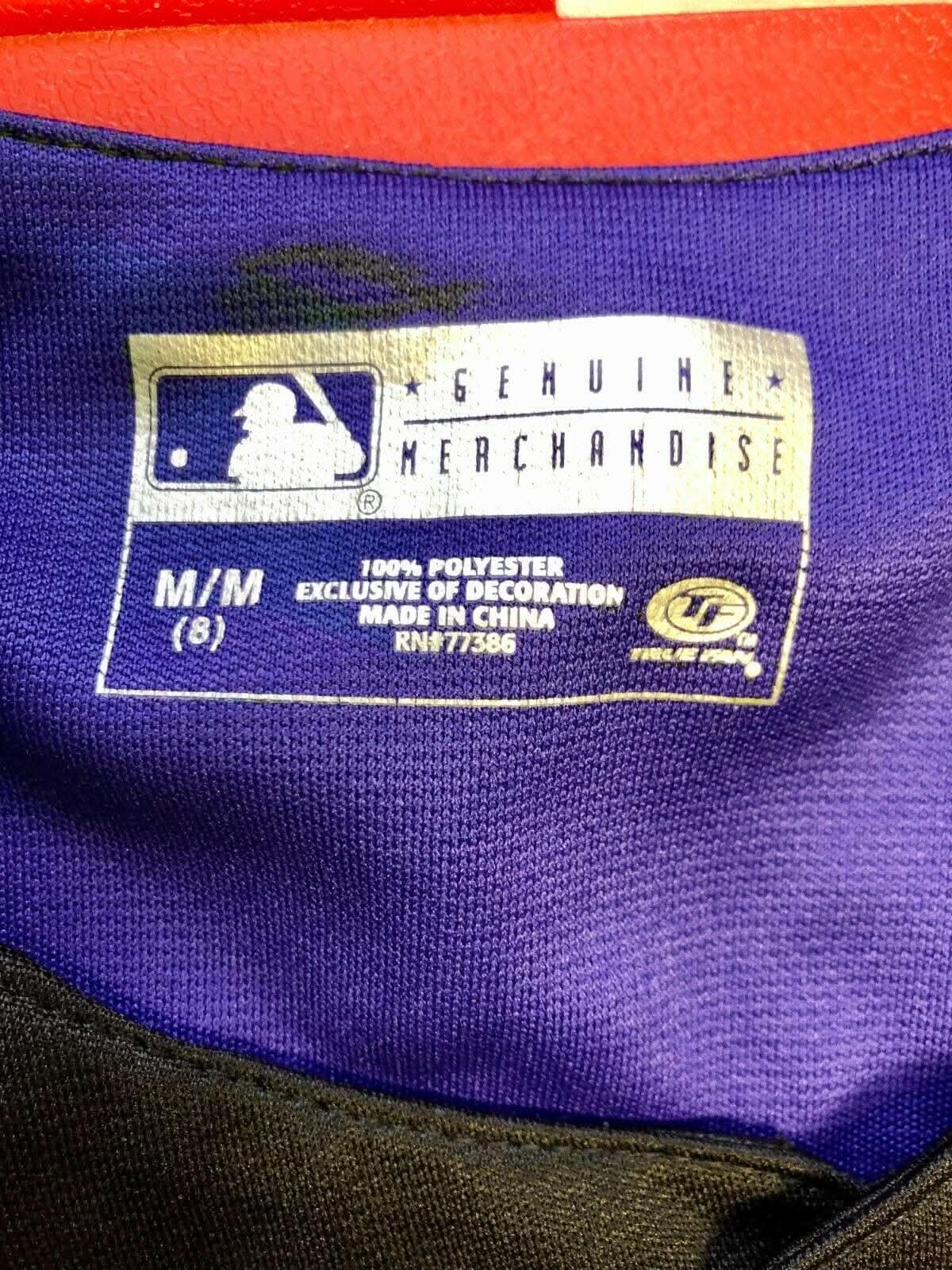 MLB Colorado Rockies True Fan Black Stitched Jersey Youth Medium 8