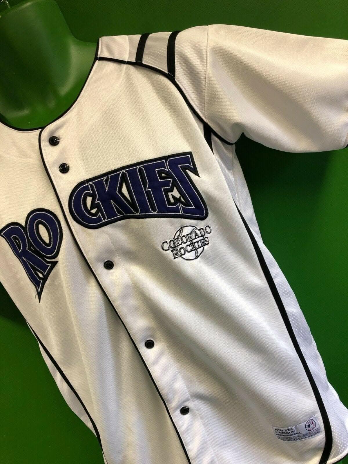 MLB Colorado Rockies True Fan White Stitched Jersey Men's Medium