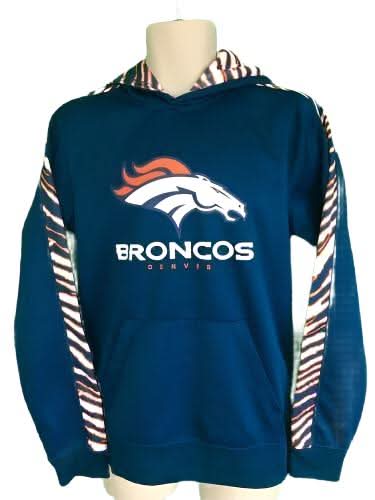 NFL Denver Broncos Tiger Stripe Zubaz-Style Hoodie Youth Small