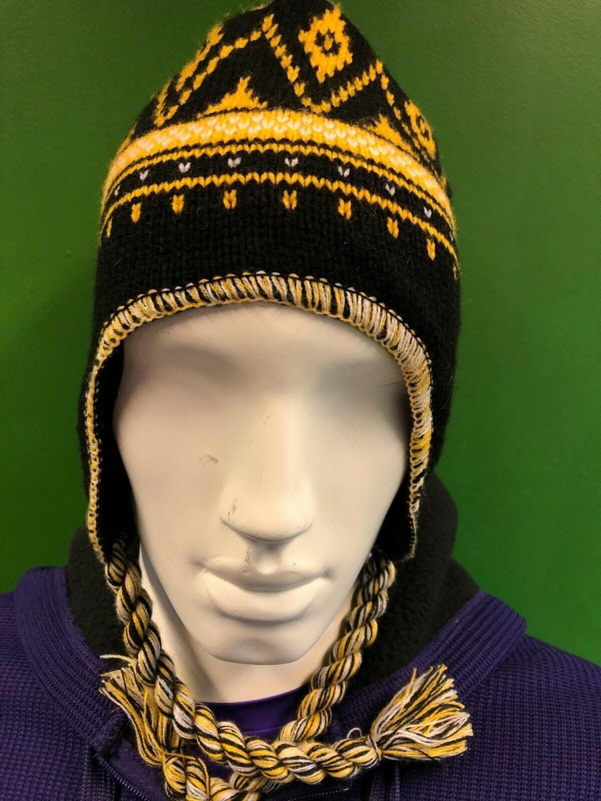 NFL Pittsburgh Steelers Reebok Woolly Bobble Hat w/Tie OSFA