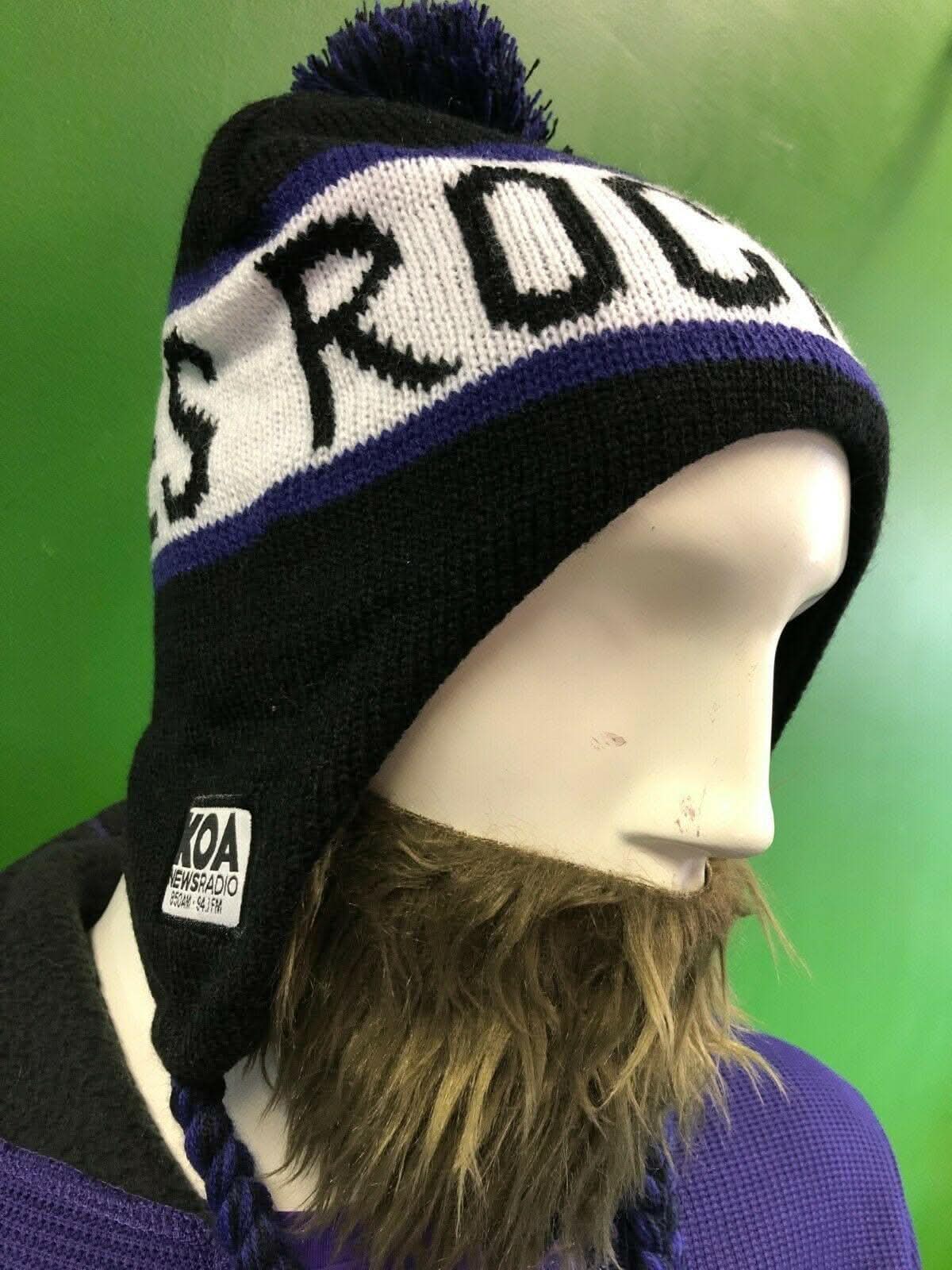 MLB Colorado Rockies Sponsored Woolly Bobble Hat w/Tie OSFA
