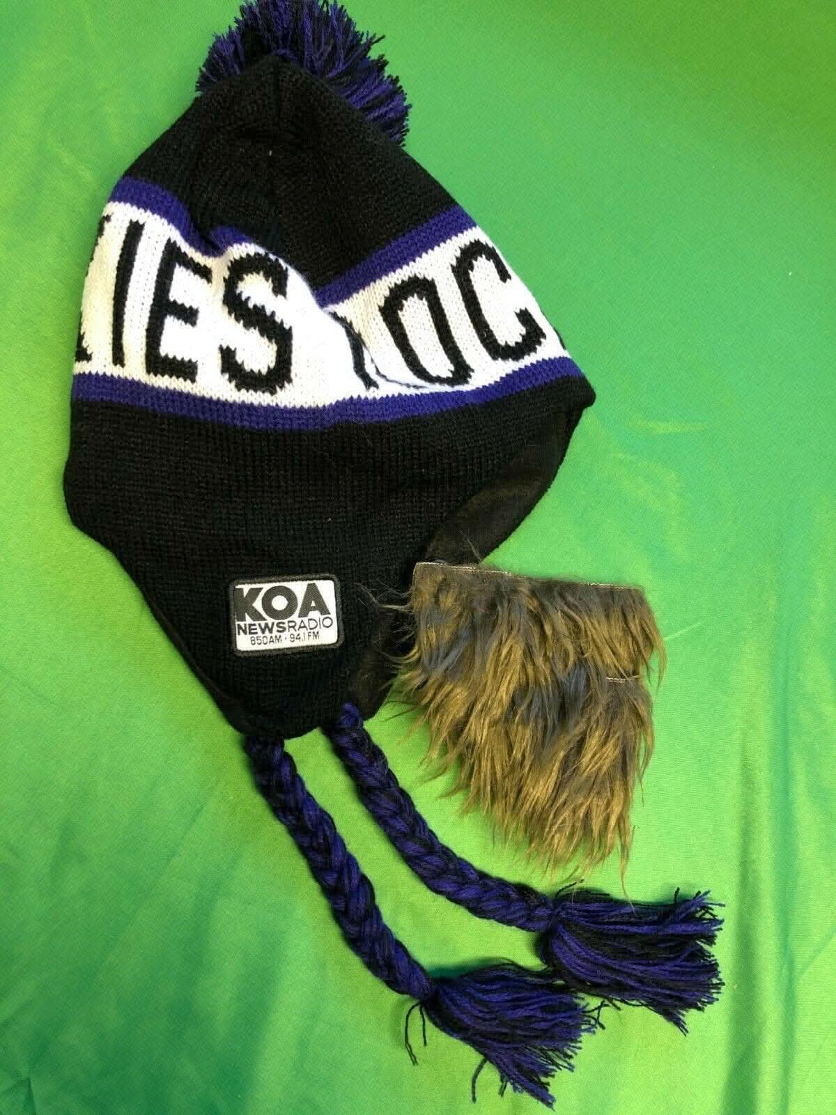MLB Colorado Rockies Sponsored Woolly Bobble Hat w/Tie OSFA