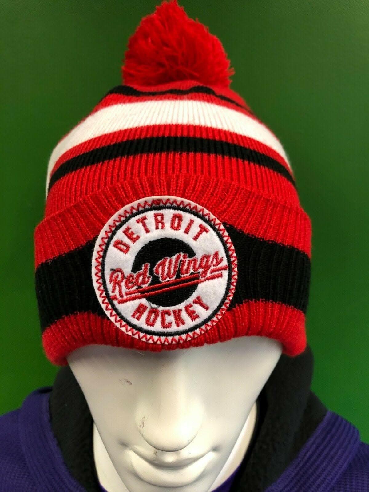 NHL Detroit Red Wings Woolly Bobble Hat Youth OSFA 8-20