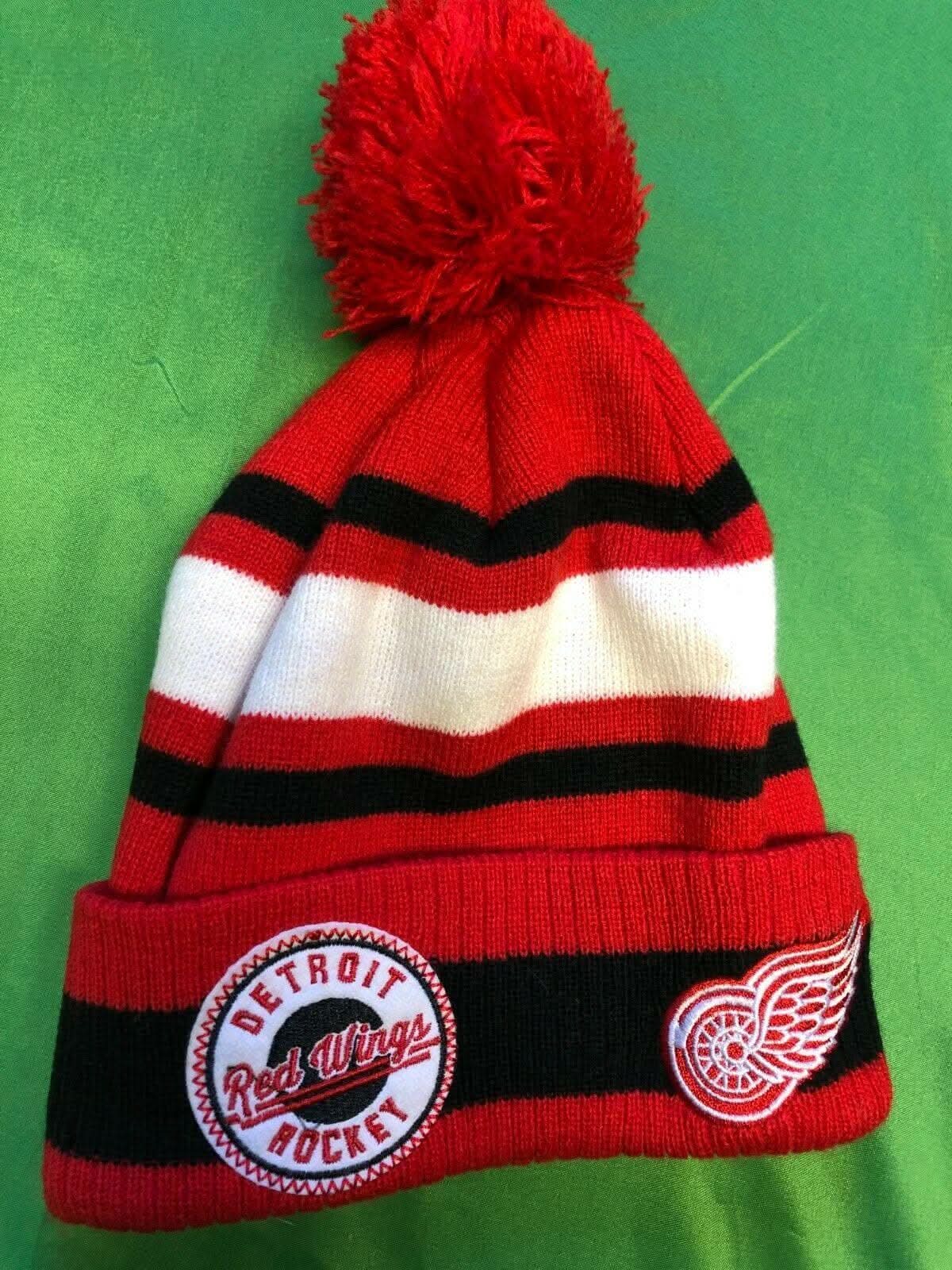 NHL Detroit Red Wings Woolly Bobble Hat Youth OSFA 8-20