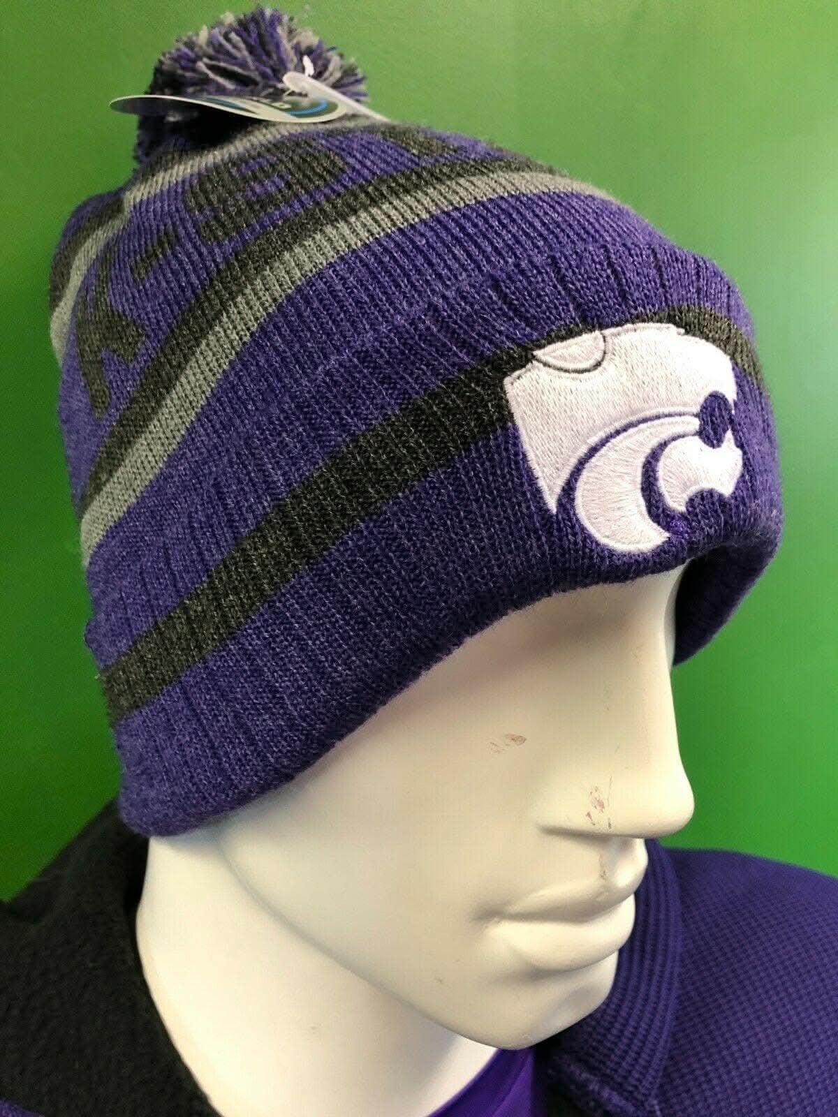 NCAA Kansas State Wildcats Woolly Beanie Hat Striped OSFA NWT