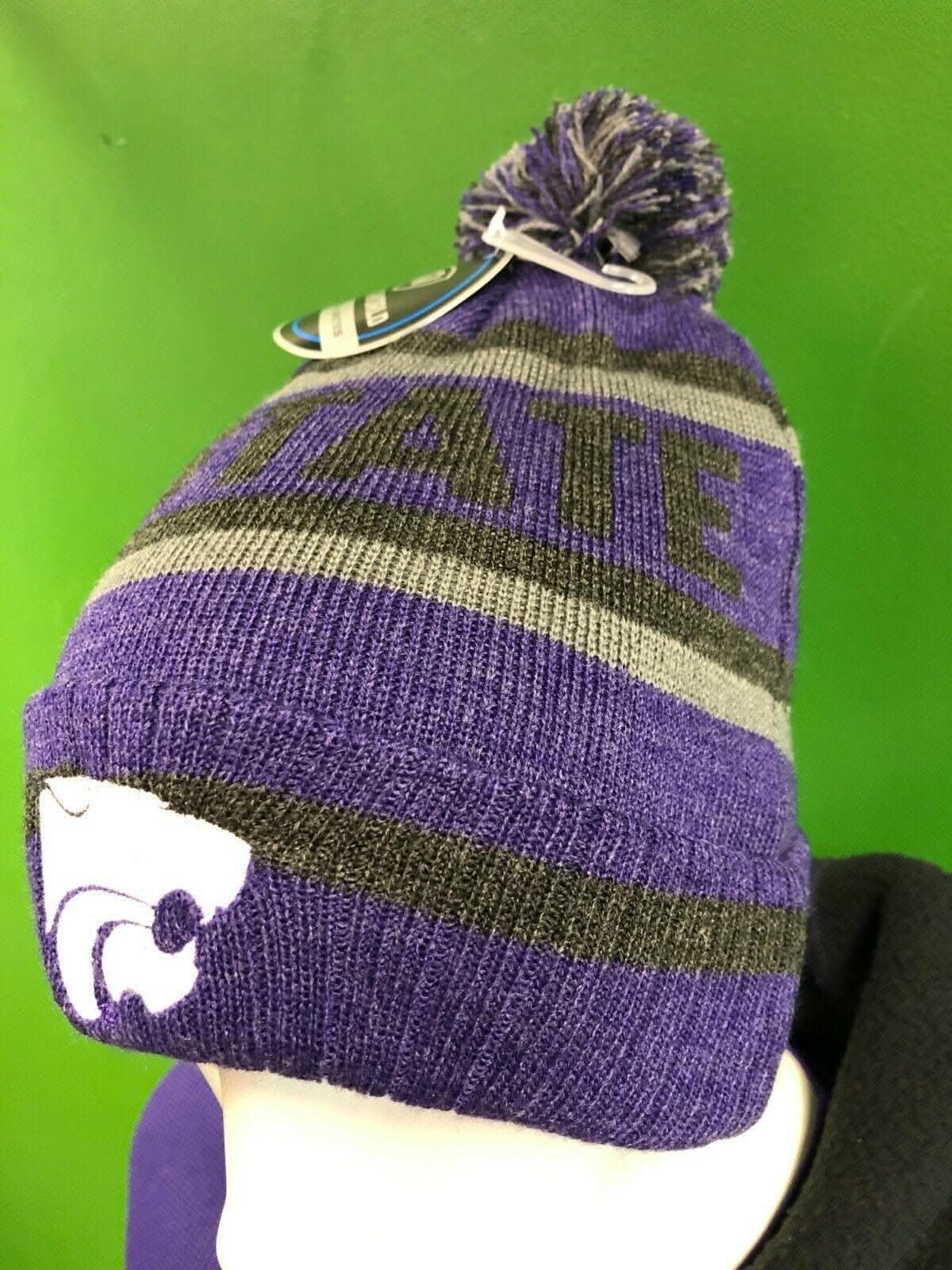NCAA Kansas State Wildcats Woolly Beanie Hat Striped OSFA NWT