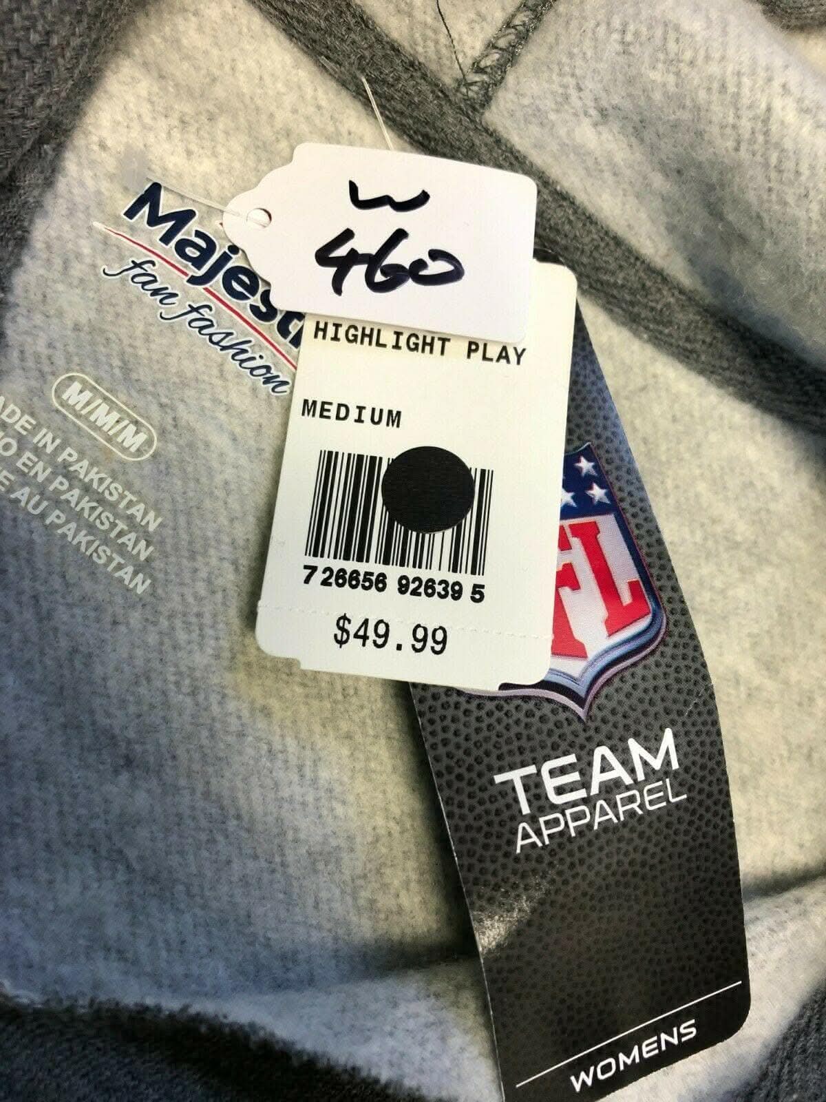 NFL Seattle Seahawks Majestic Heathered Grey Hoodie Women's Medium NWT