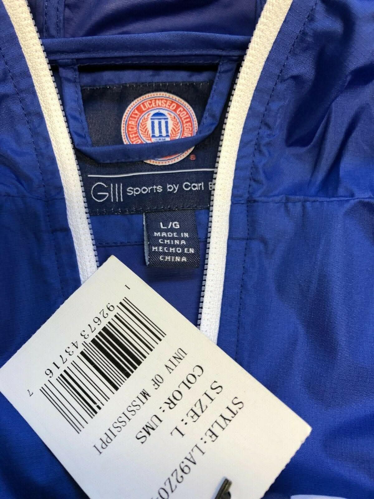 NCAA Mississippi Rebels GIII Windbreaker Men's Large NWT