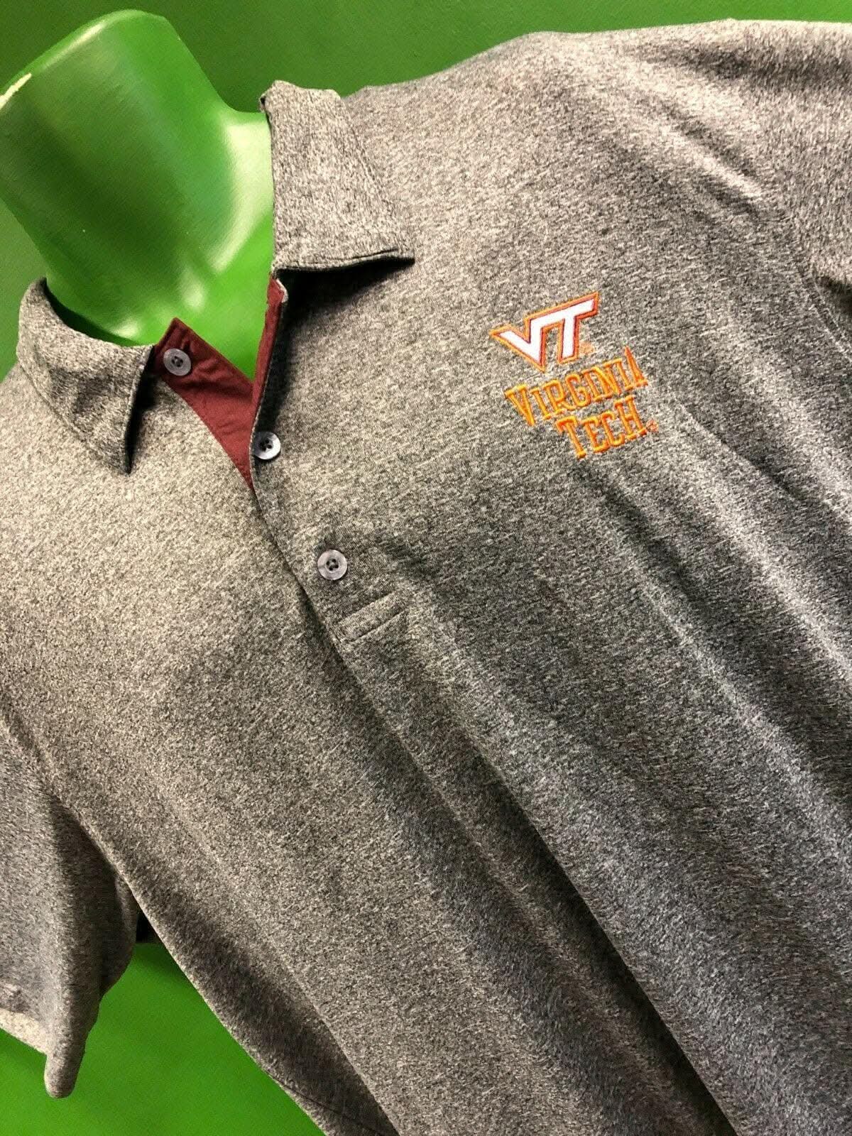 NCAA Virginia Tech Hokies Heathered Grey Polo Shirt Men's 2X-Large NWT