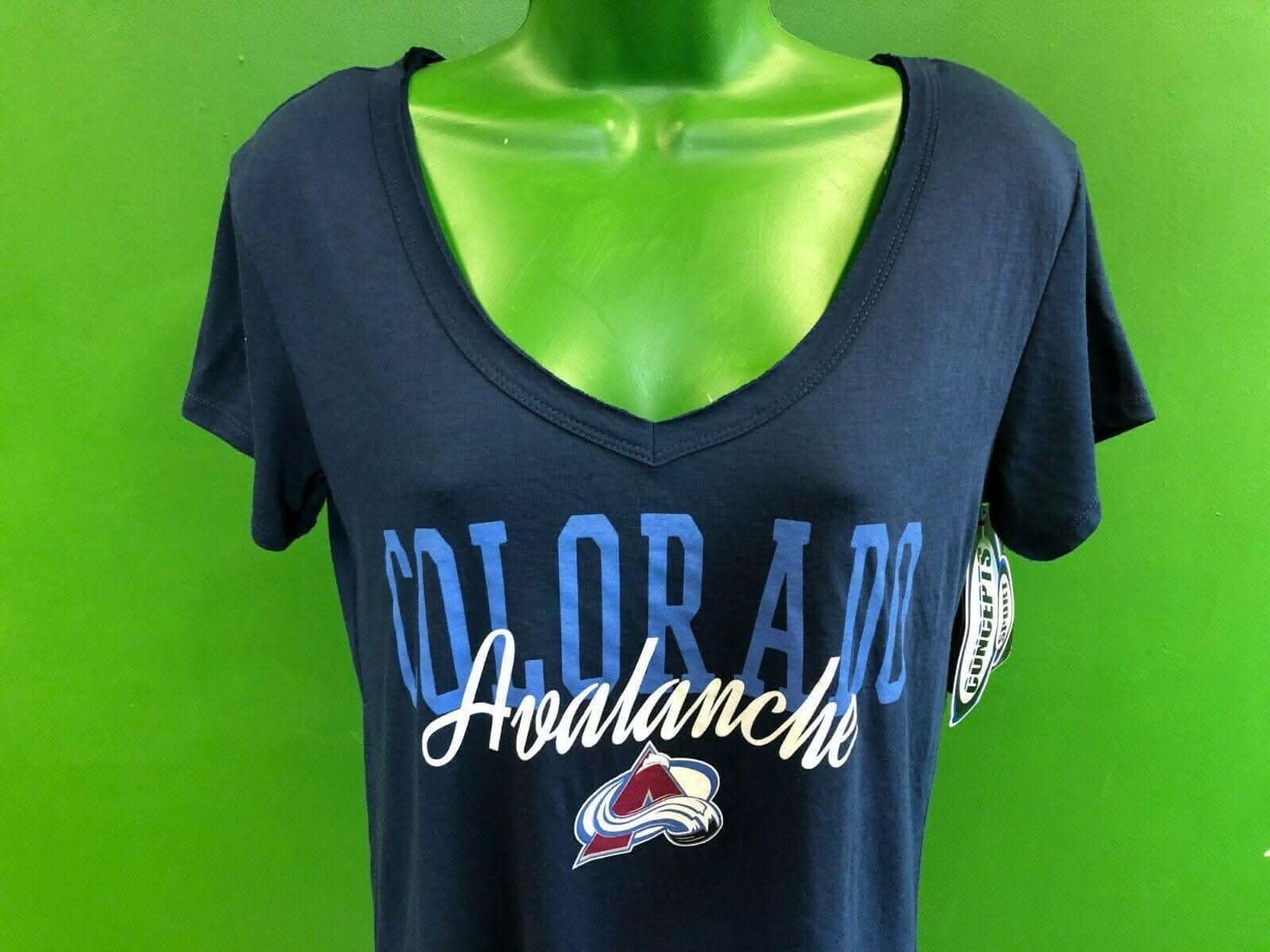 NHL Colorado Avalanche V-Neck T-Shirt Women's Large NWT