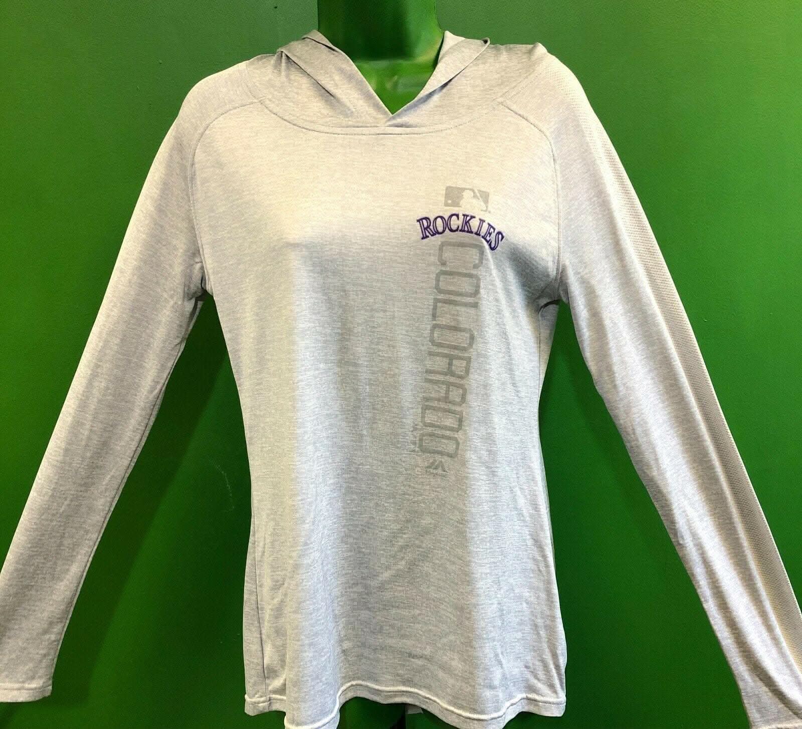MLB Colorado Rockies Majestic L/S T-Shirt Hoodie Women's Medium NWT