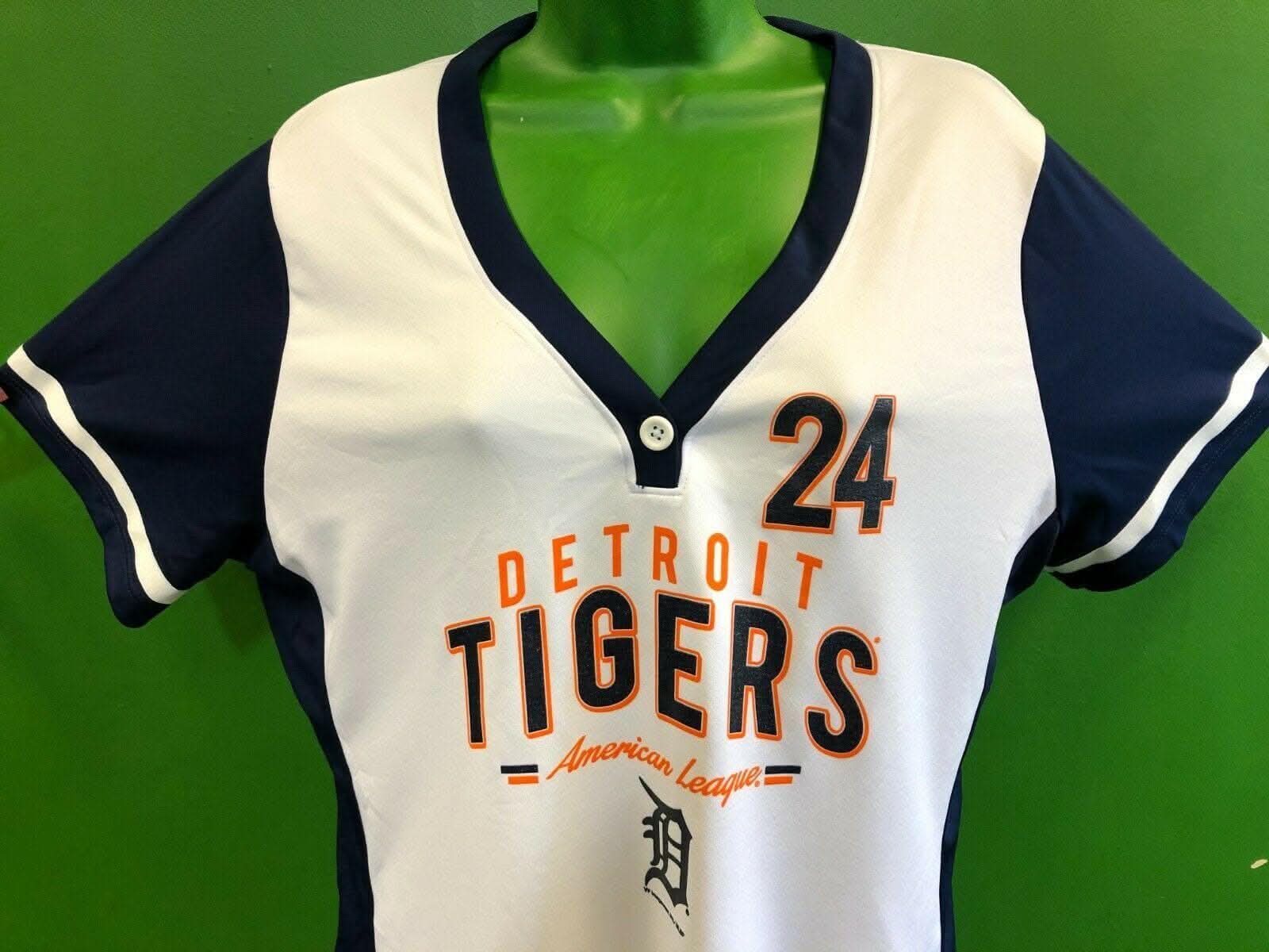MLB Detroit Tigers Cabrera #24 Henley T-Shirt TX3 Cool Women's X-L NWT