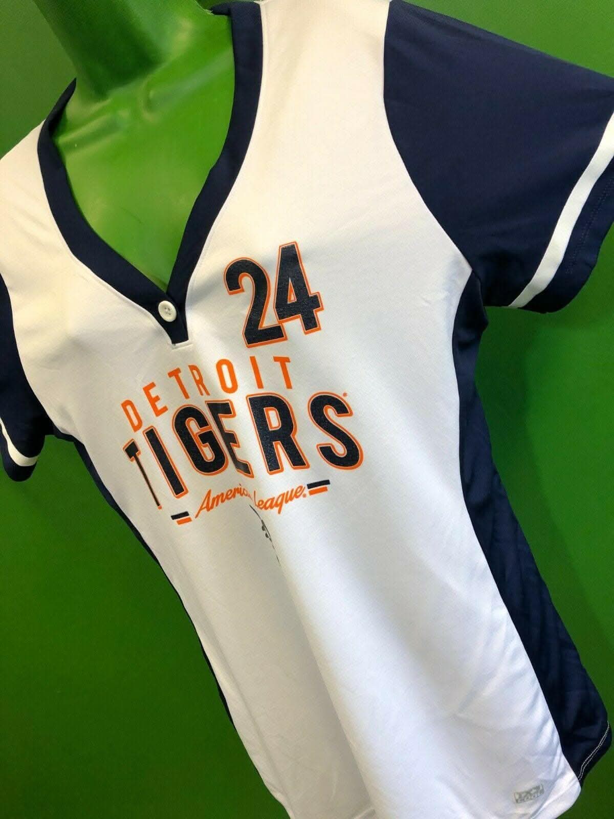 MLB Detroit Tigers Cabrera #24 Henley T-Shirt TX3 Cool Women's X-L NWT