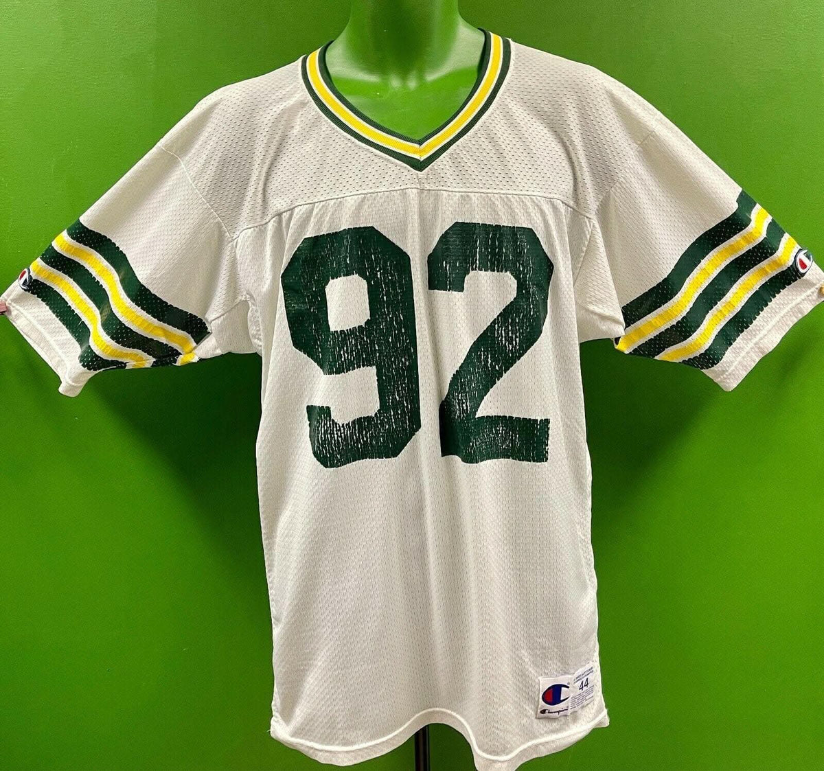 NFL Green Bay Packers White #92 Vintage Champion Jersey Men's 44 large