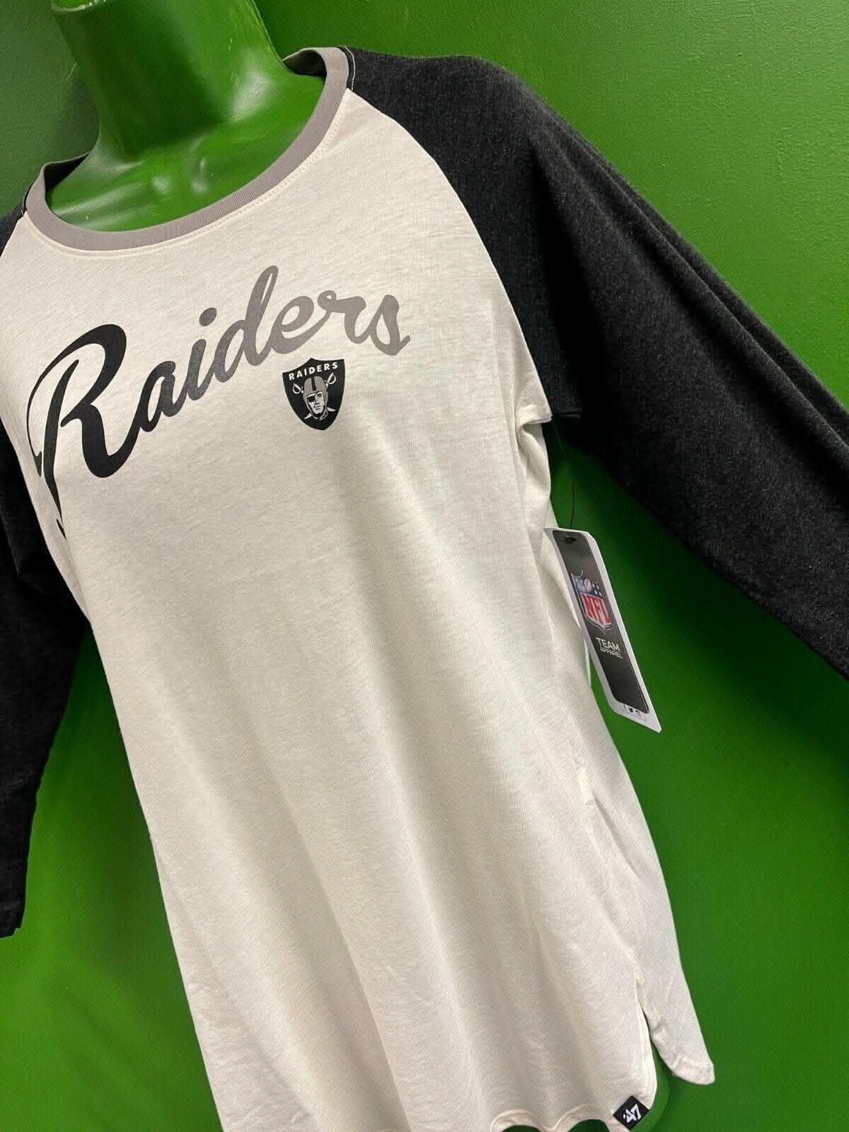 NFL Las Vegas Raiders '47 Raglan Splitter L-S T-Shirt Women's med NWT