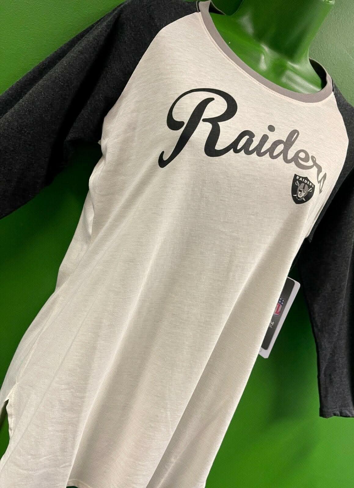 NFL Las Vegas Raiders '47 Raglan Splitter L-S T-Shirt Women's med NWT