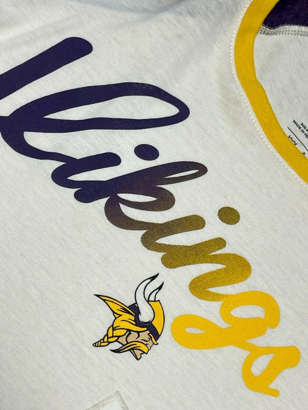 NFL Minnesota Vikings '47 Raglan Splitter T-Shirt Women's Medium NWT