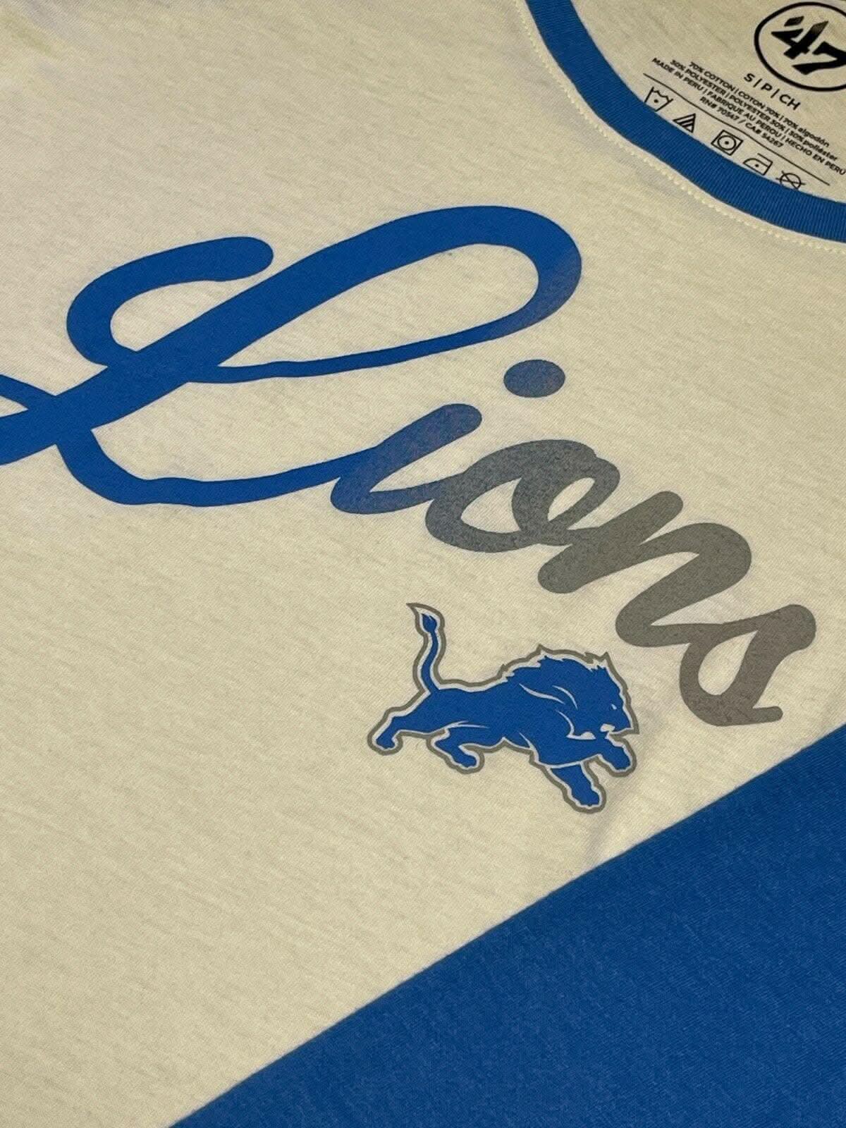 NFL Detroit Lions '47 Raglan Splitter T-Shirt Women's X-Large NWT