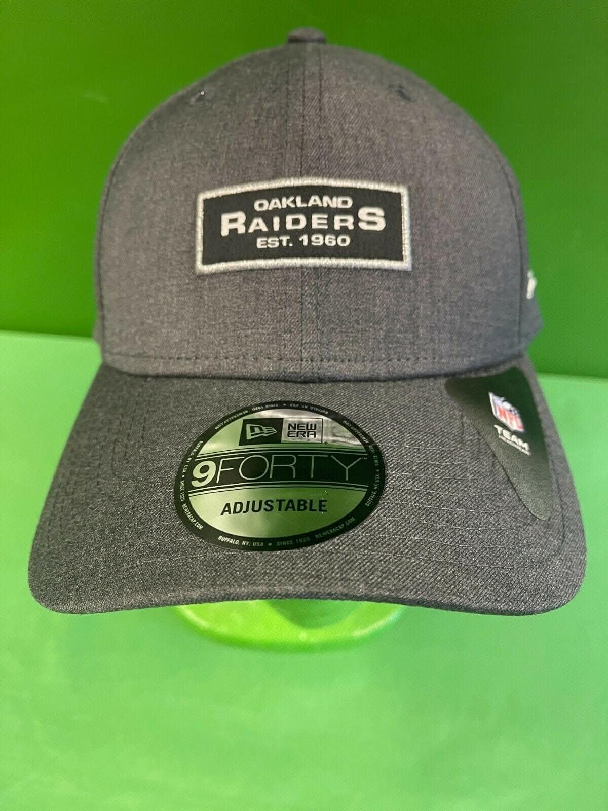 NFL Las Vegas Raiders New Era 9FORTY Hat Cap Grey OSFA Strapback NWT
