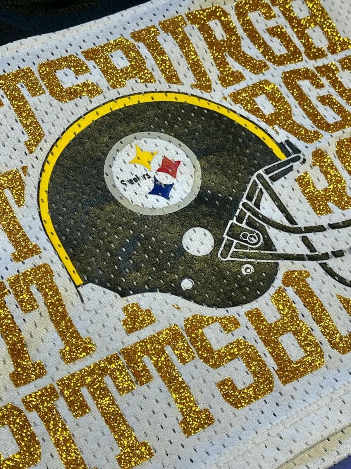 NFL Pittsburgh Steelers Girls' Glittery Crop Top Style Youth Medium 10