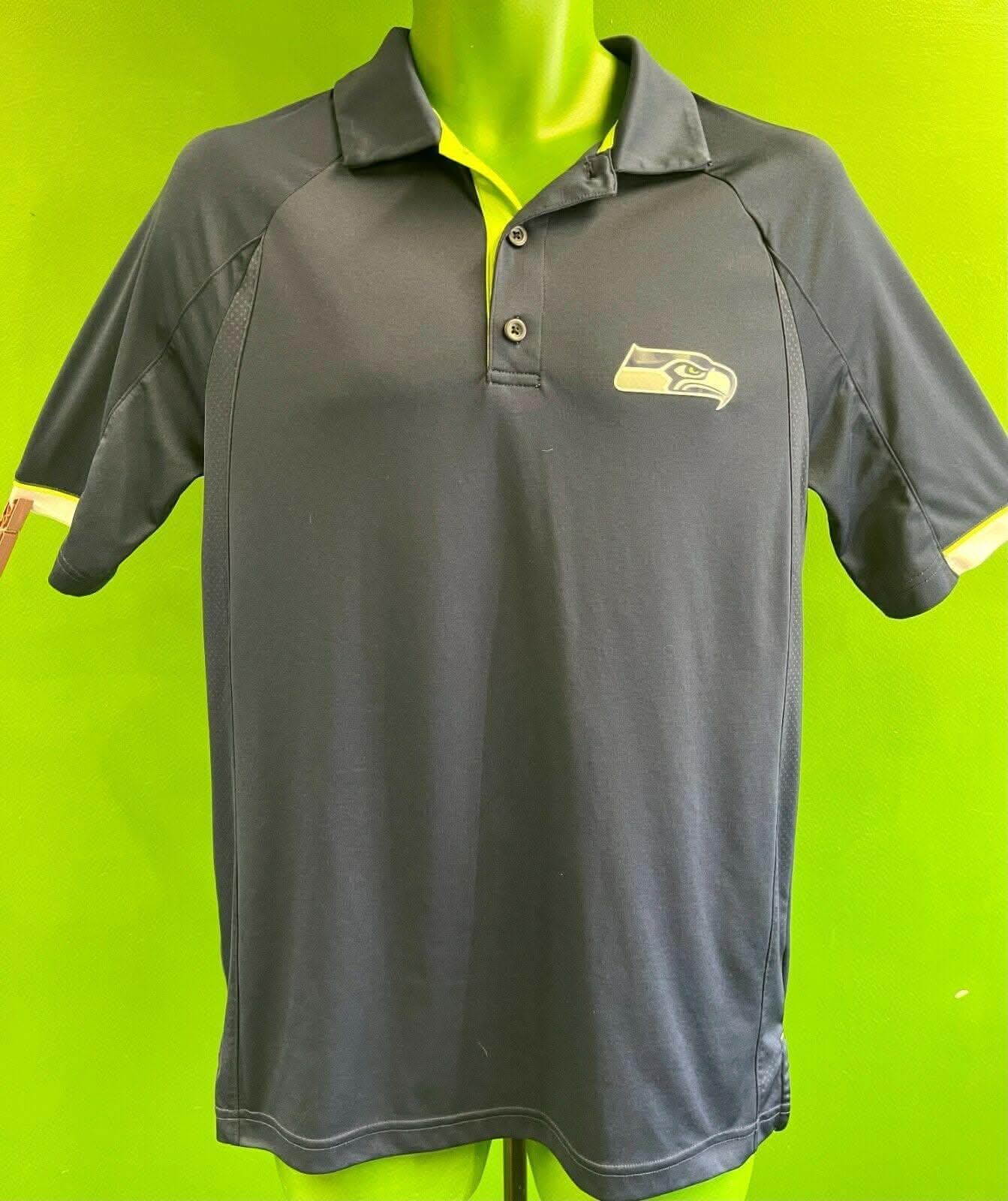 NFL Seattle Seahawks Majestic Cool Base Golf-Polo Shirt Men's Medium