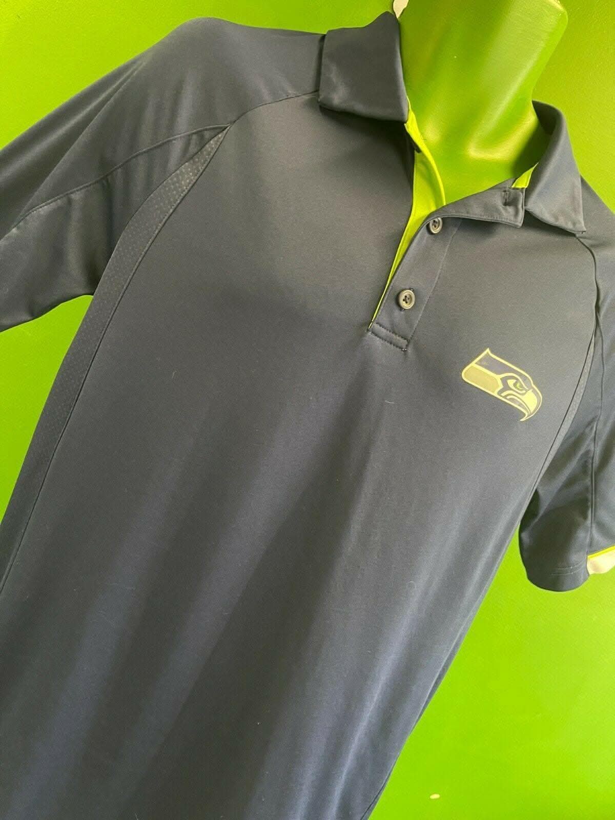 NFL Seattle Seahawks Majestic Cool Base Golf-Polo Shirt Men's Medium