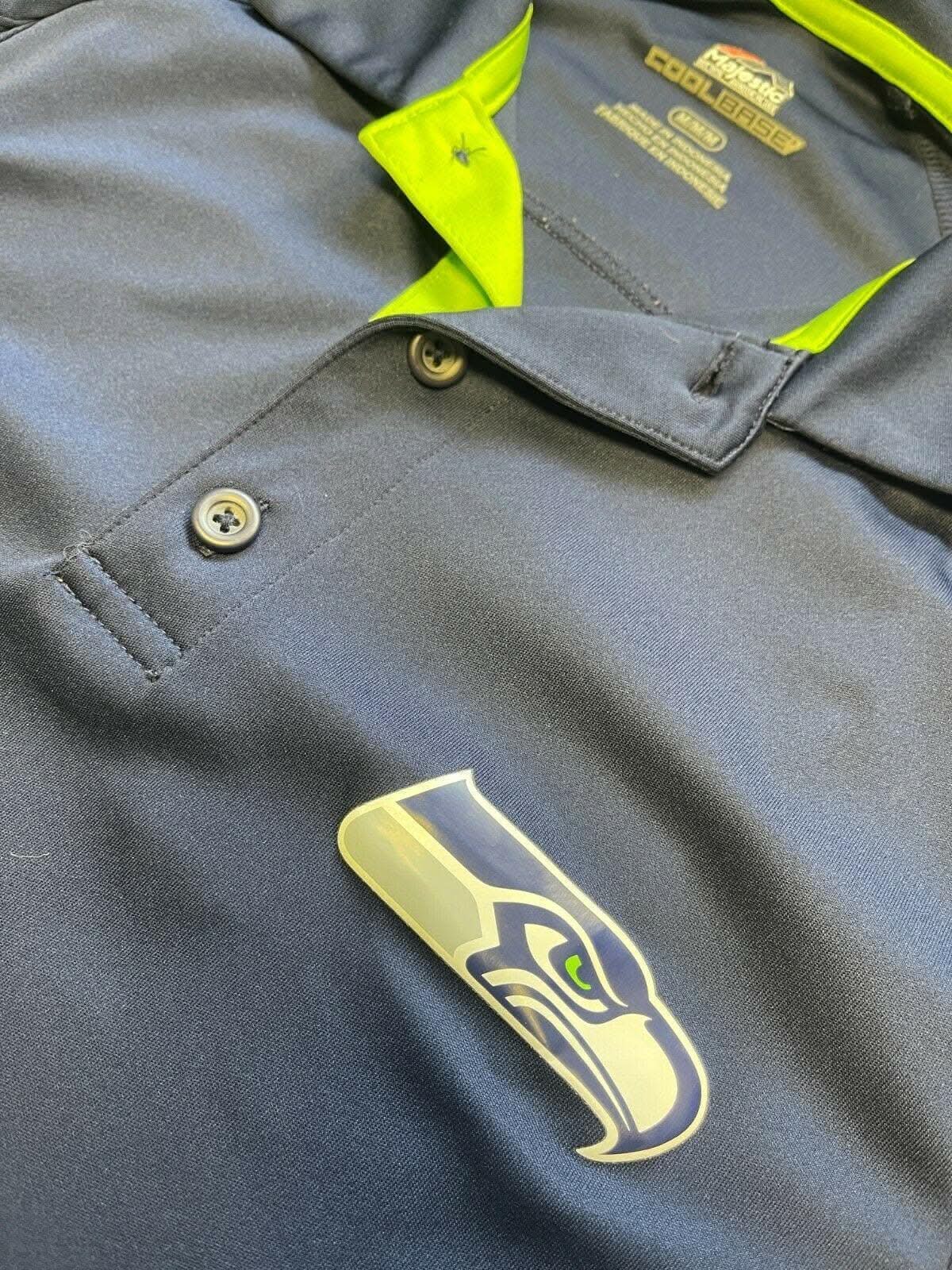 NFL Seattle Seahawks Majestic Cool Base Golf-Polo Shirt Men's Medium