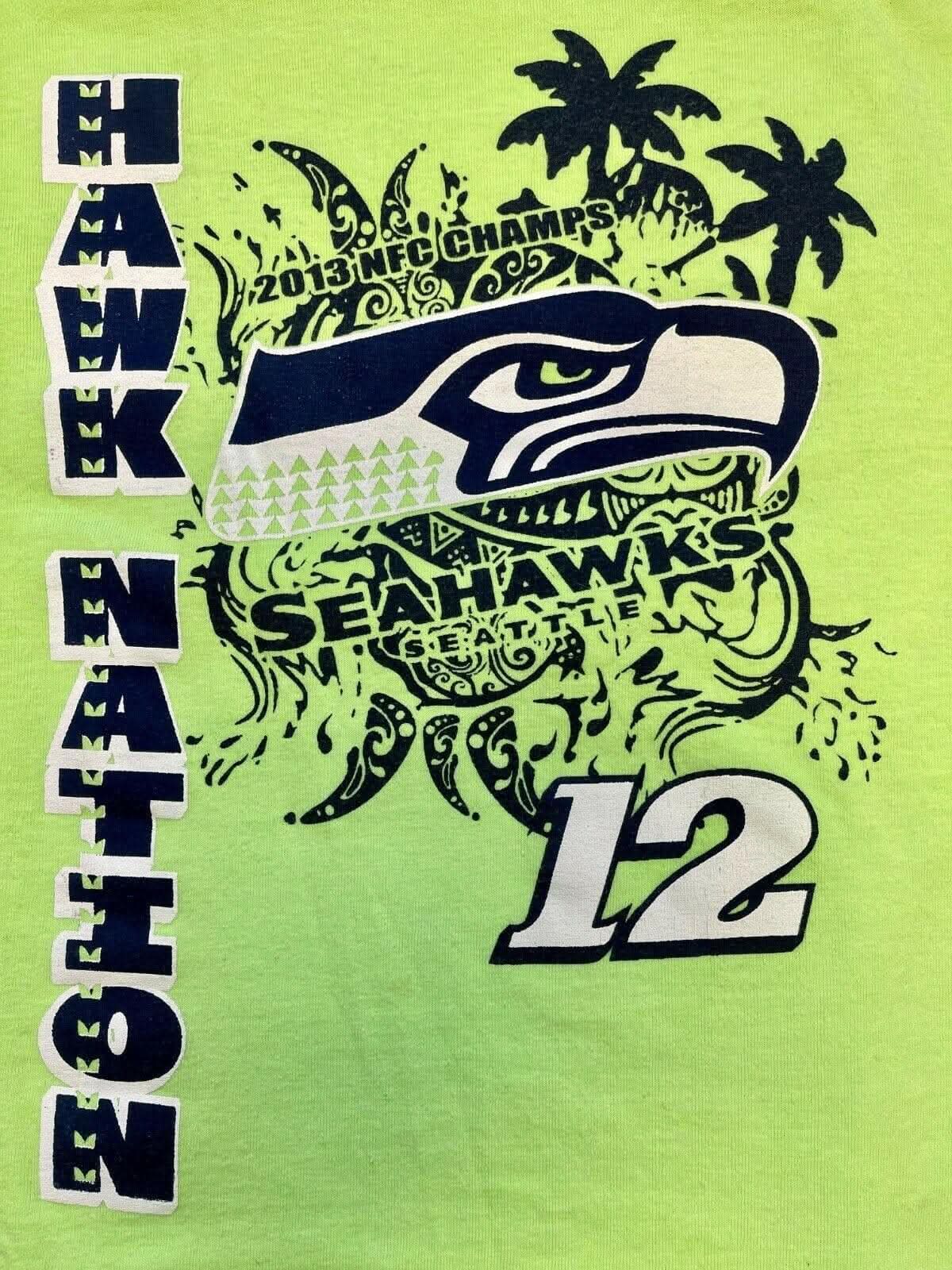 NFL Seattle Seahawks Hawk Nation Decorative T-Shirt Men's Small
