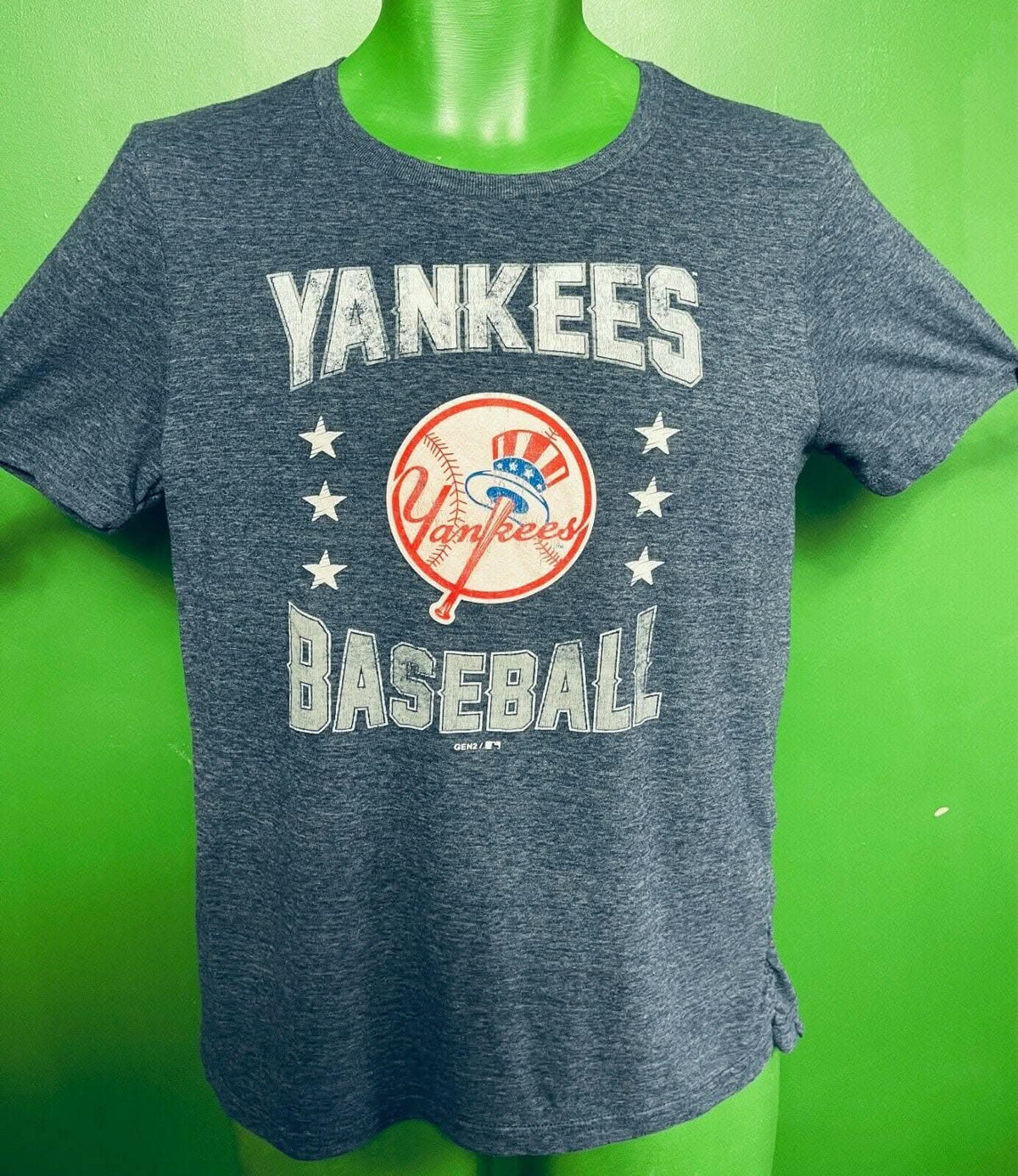 MLB New York Yankees Heathered Blue T-Shirt Youth Large 14-16