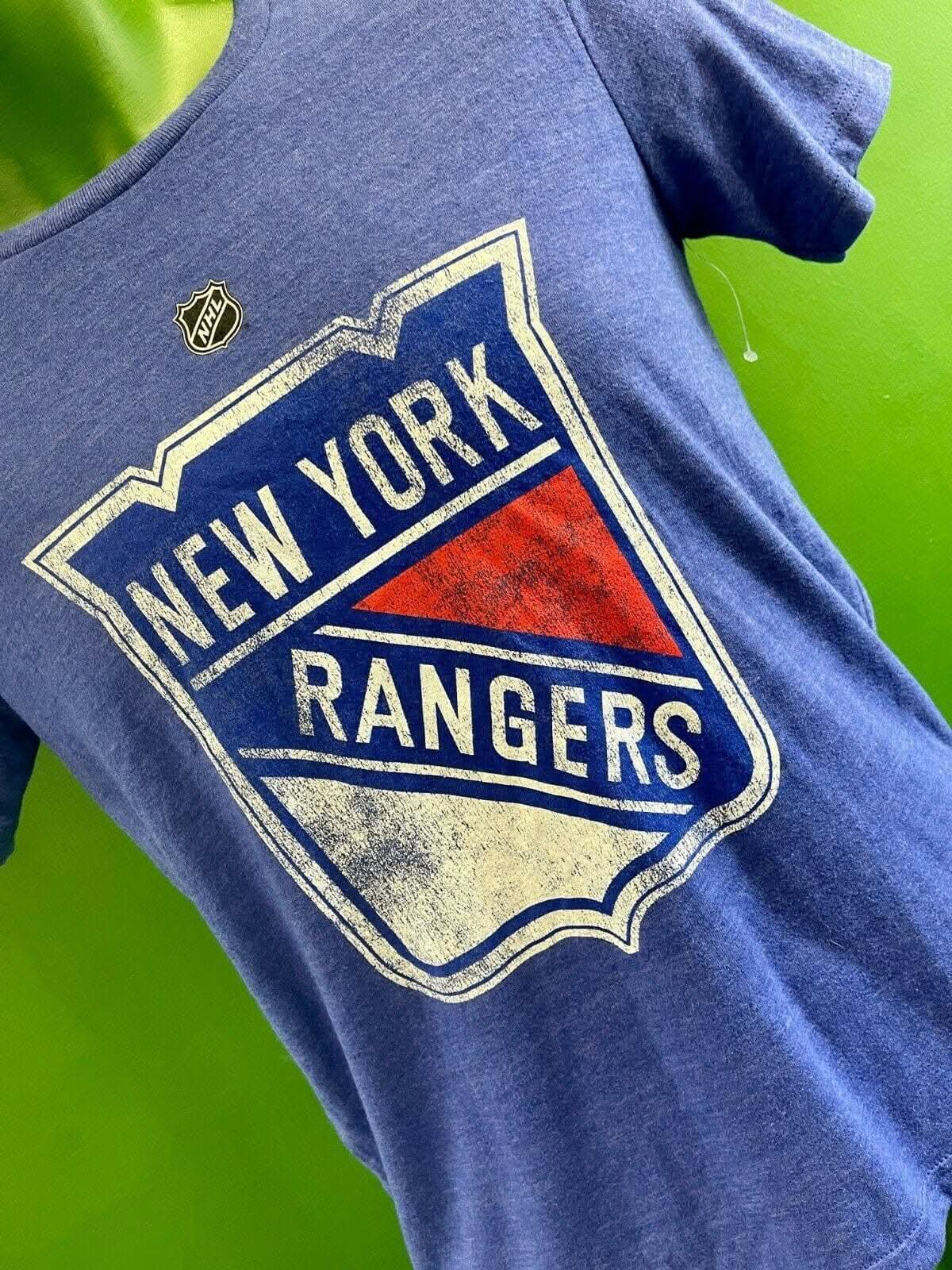 NHL New York Rangers Soft T-Shirt Blue Heathered Youth Medium 10-12