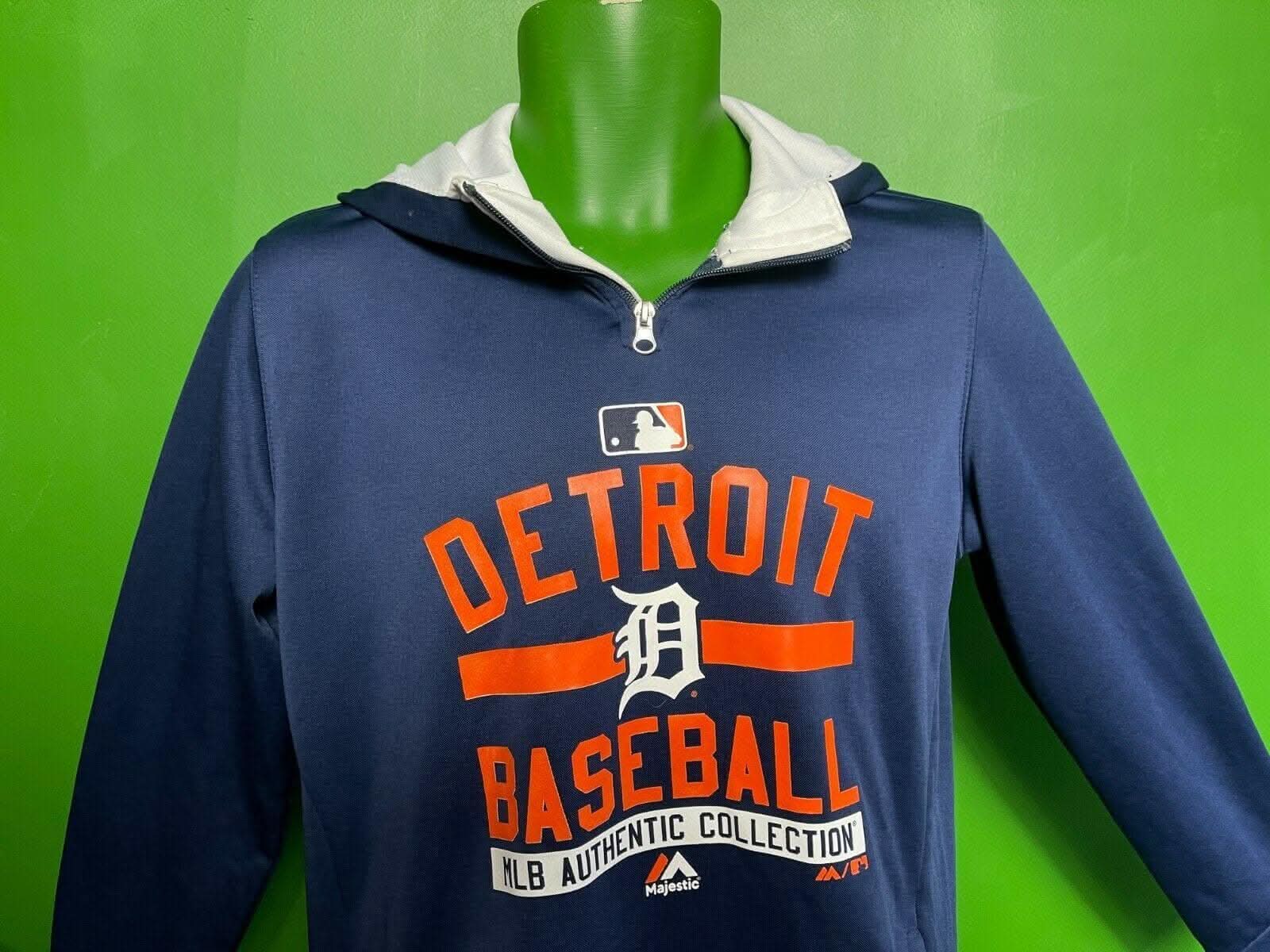 MLB Detroit Tigers Majestic 1/8 Zip Hoodie Youth Large 14-16