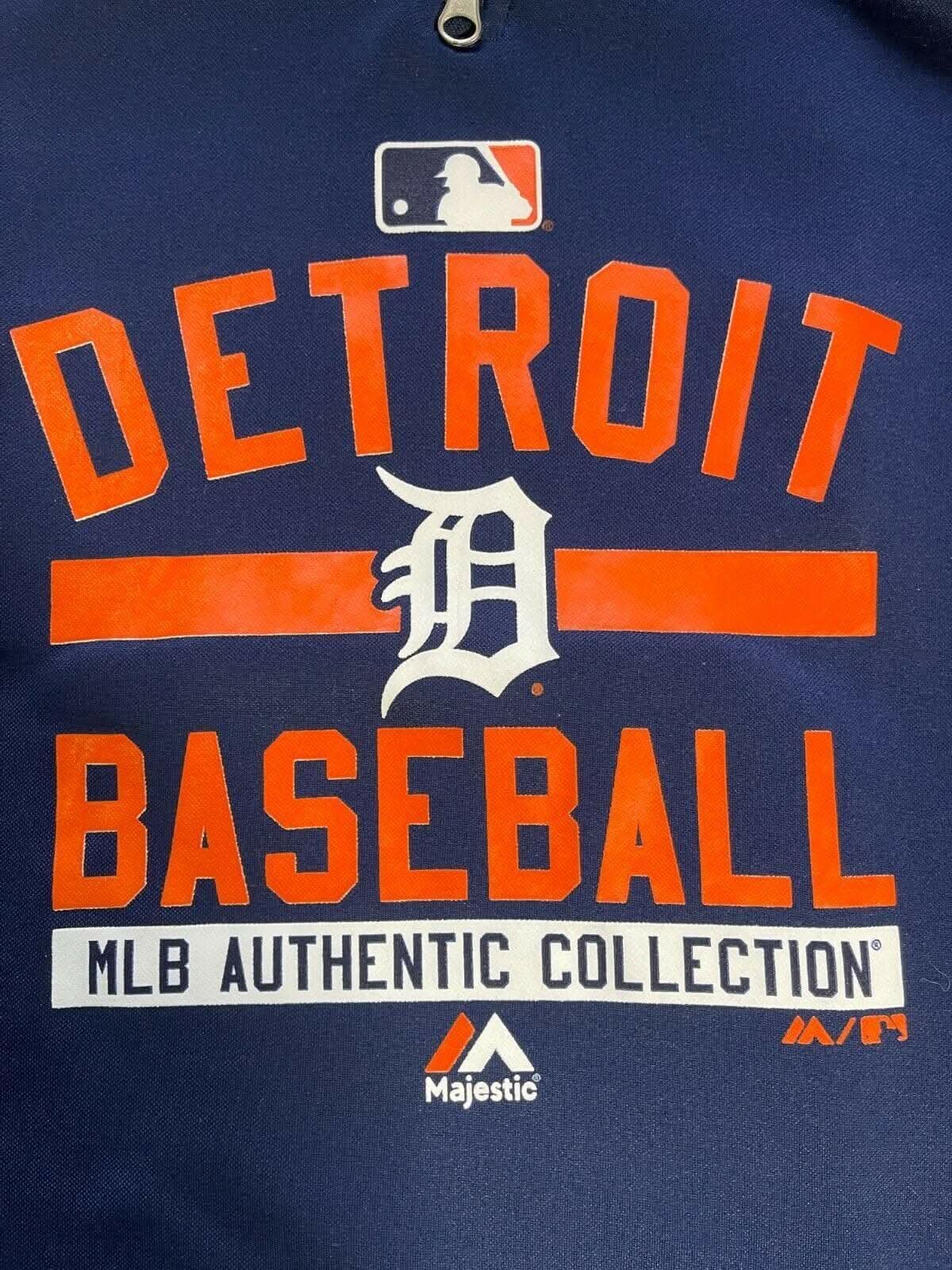 MLB Detroit Tigers Majestic 1/8 Zip Hoodie Youth Large 14-16