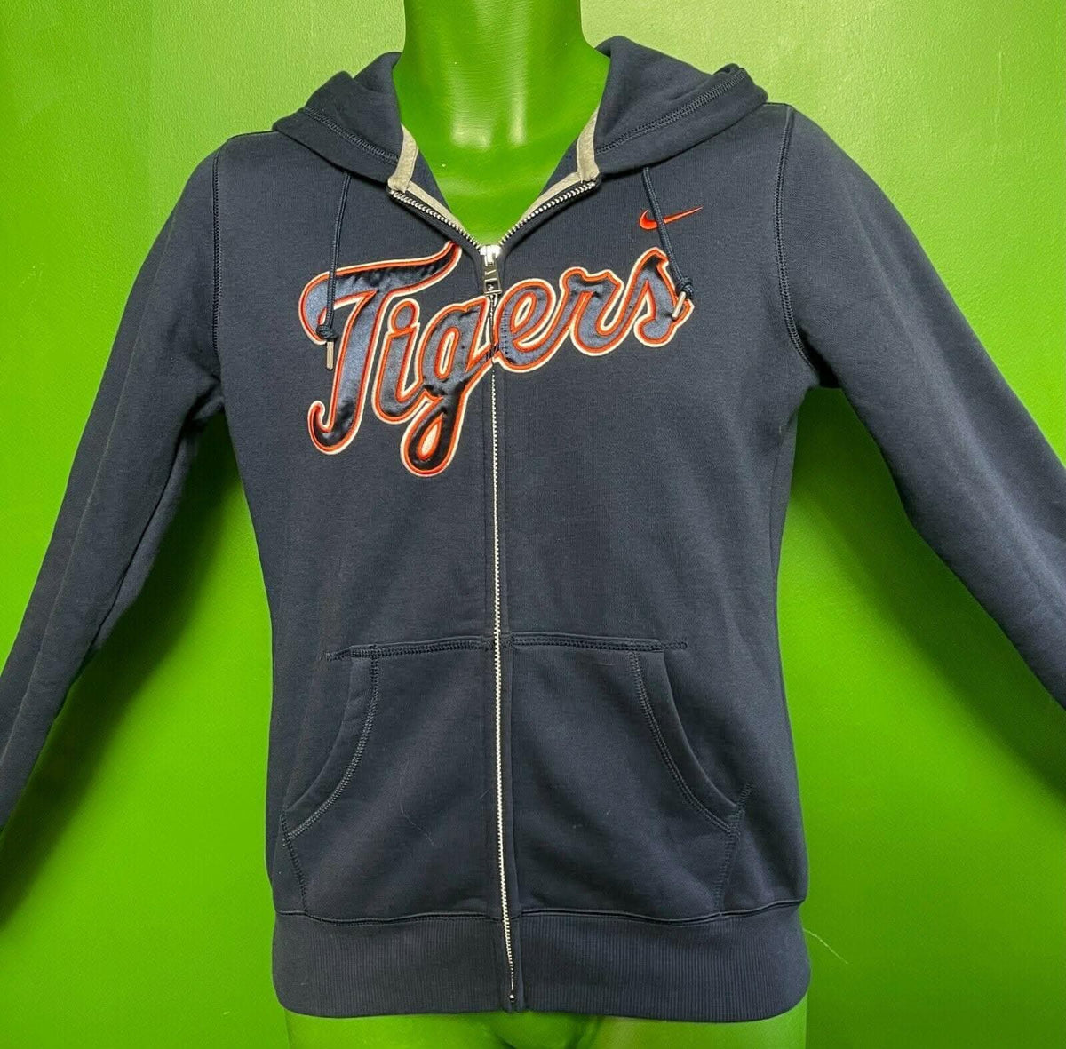 MLB Detroit Tigers Full Zip Stitched Hoodie Women's Small-Medium