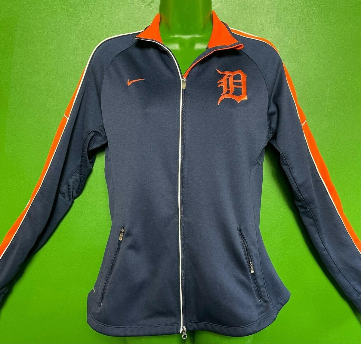 MLB Detroit Tigers Wicking Track Jacket Full Zip Women's Medium