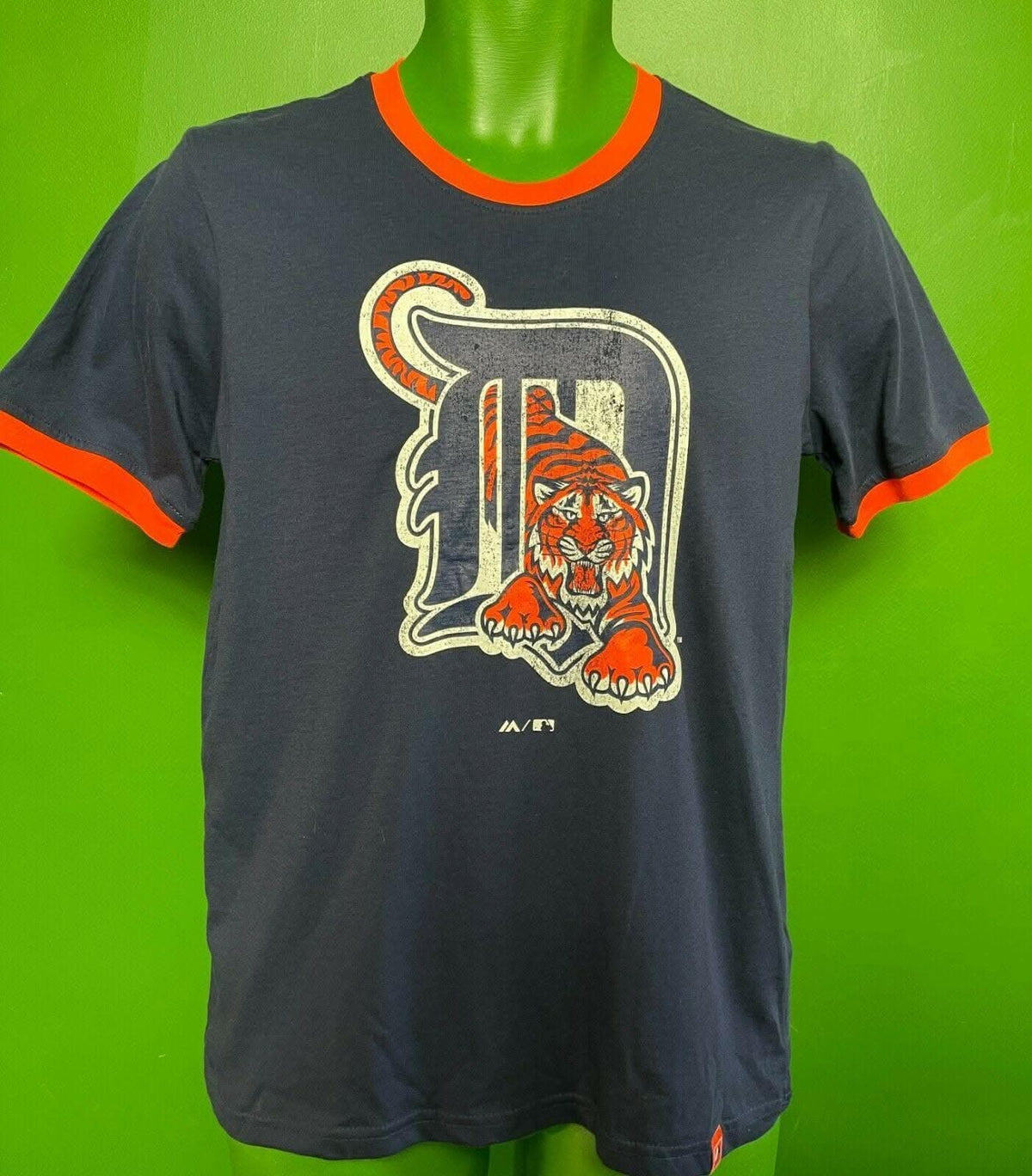 MLB Detroit Tigers Majestic Ringer T-Shirt Youth Large 14-16